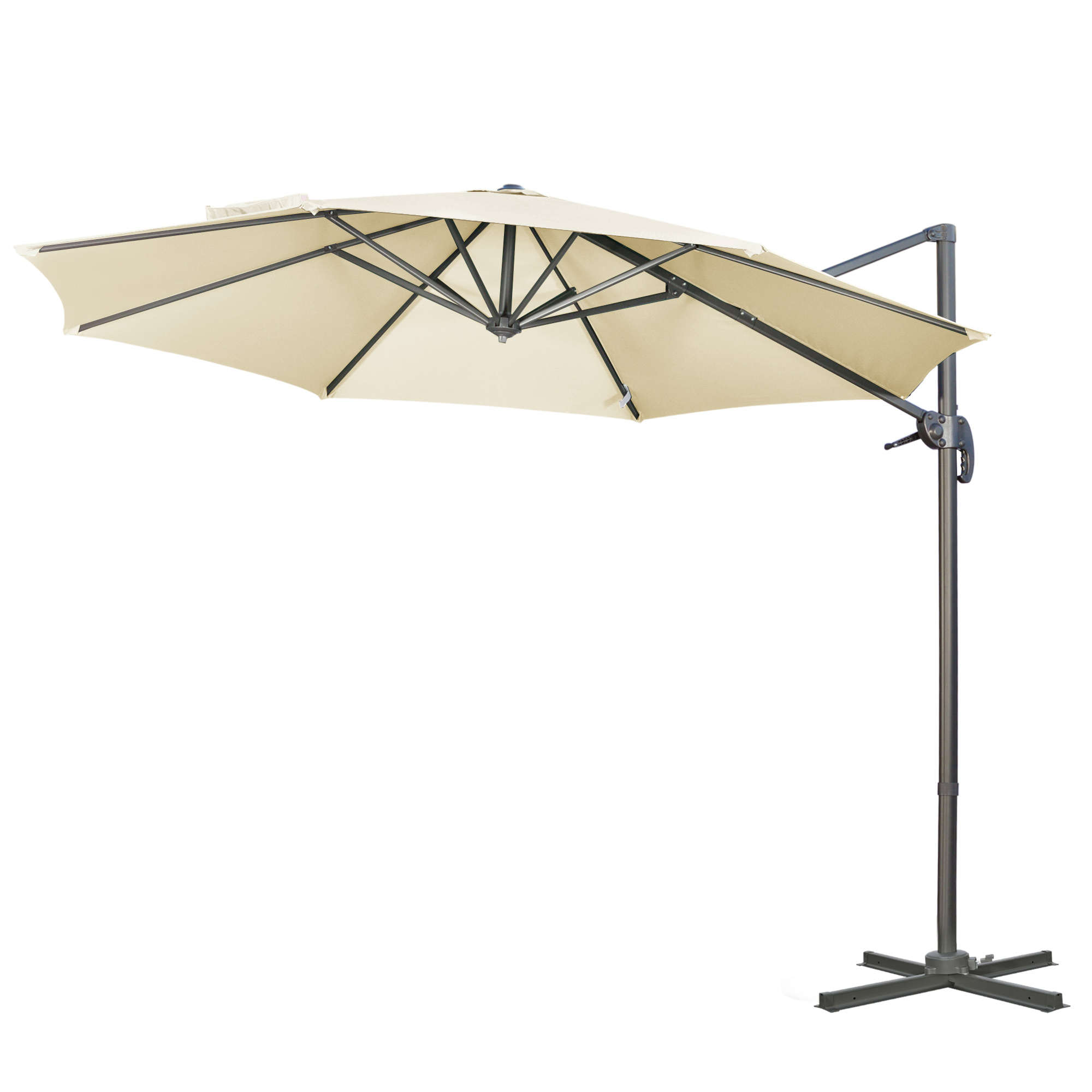 Outsunny 9.6' Cantilever Patio Umbrella Outdoor Hanging