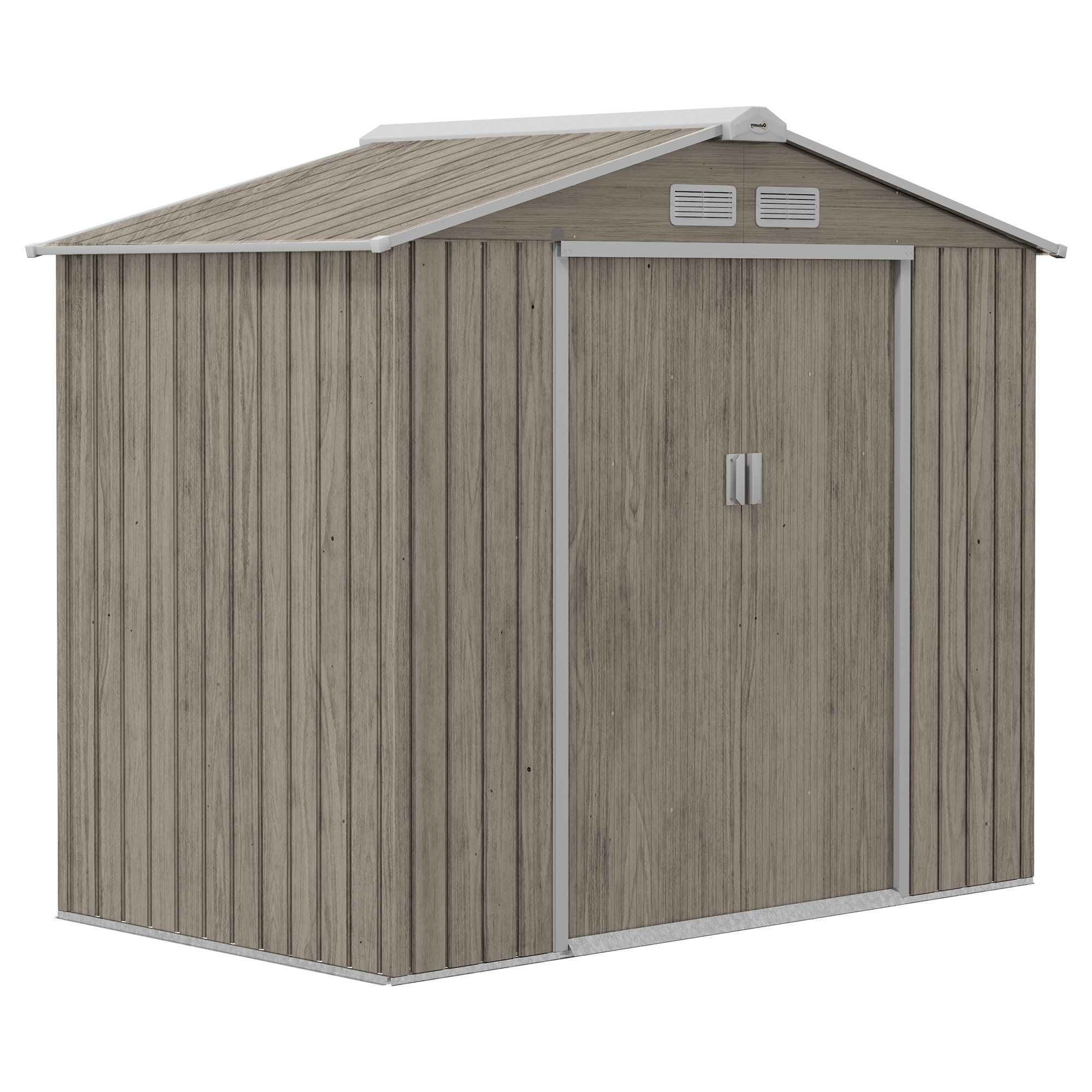Outsunny 6.5x4FT Galvanised Metal Shed with Foundation