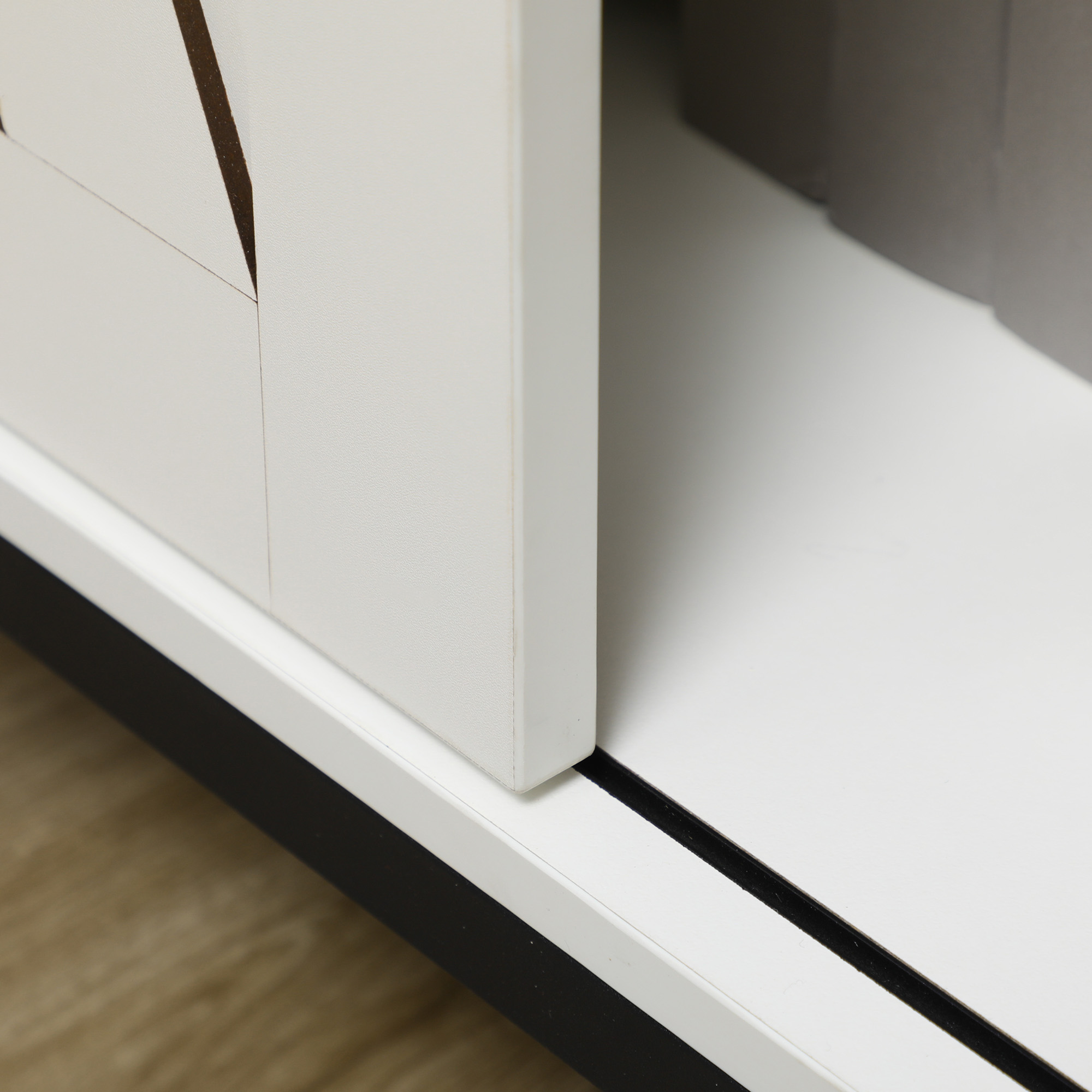 HOMCOM White and Brown Buffet Cabinet Farmhouse Sideboard Bar Kitchen Storage Adjustable Shelf Sliding Barn Door | Aosom.com 6