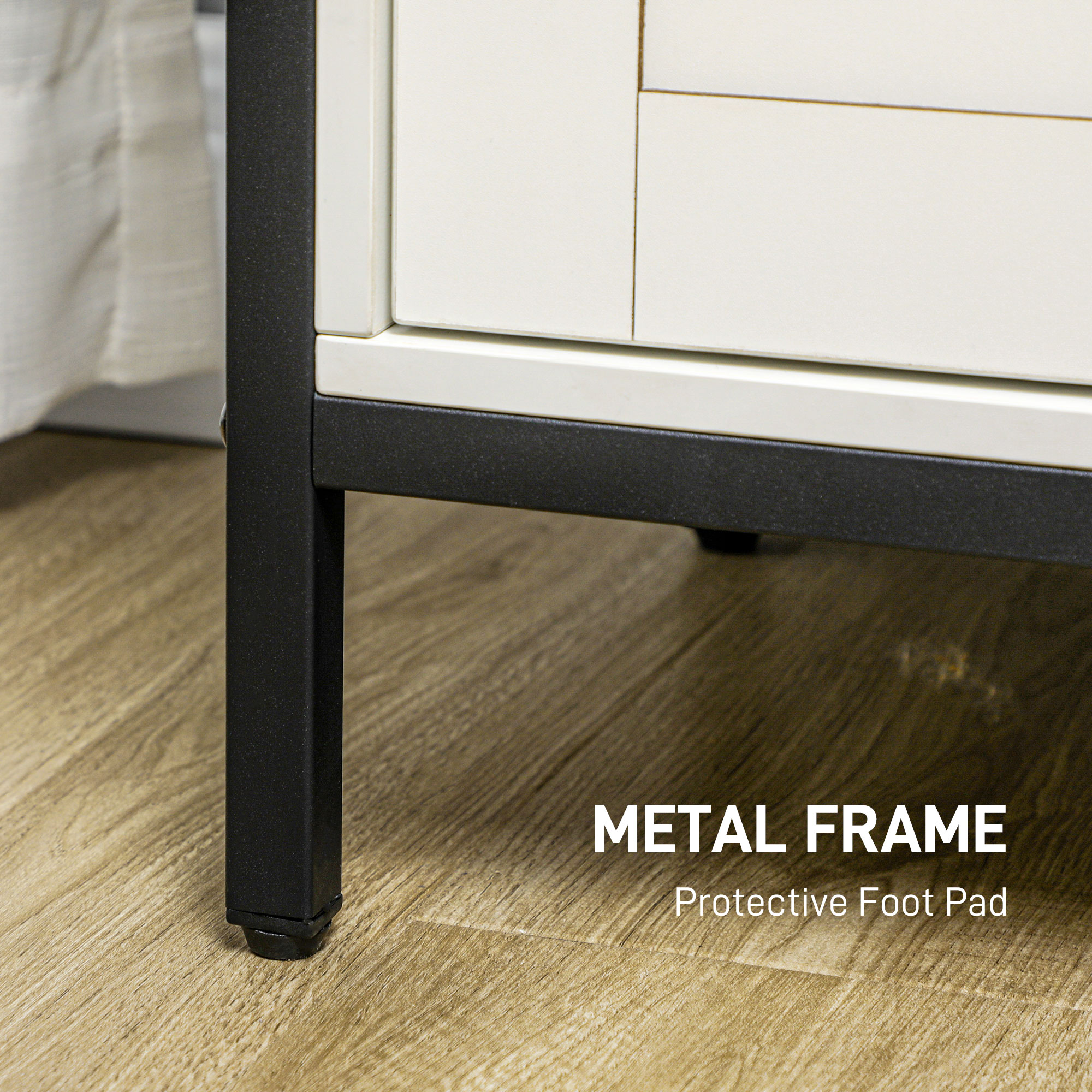 HOMCOM White and Brown Buffet Cabinet Farmhouse Sideboard Bar Kitchen Storage Adjustable Shelf Sliding Barn Door | Aosom.com 4