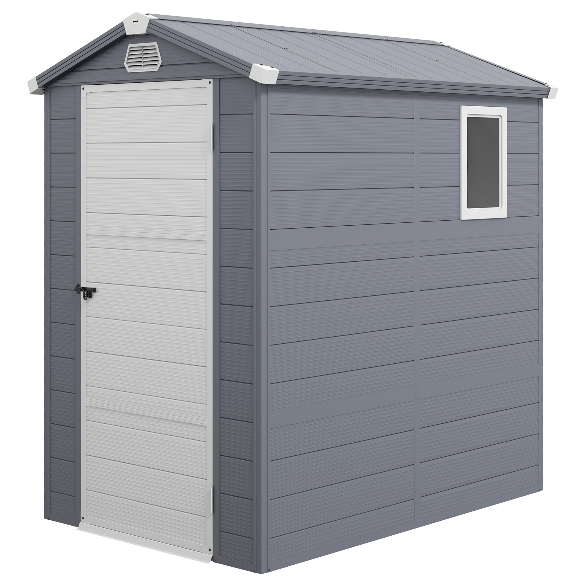 Outsunny 4.5' x 6' Garden Storage Shed with Latch Door