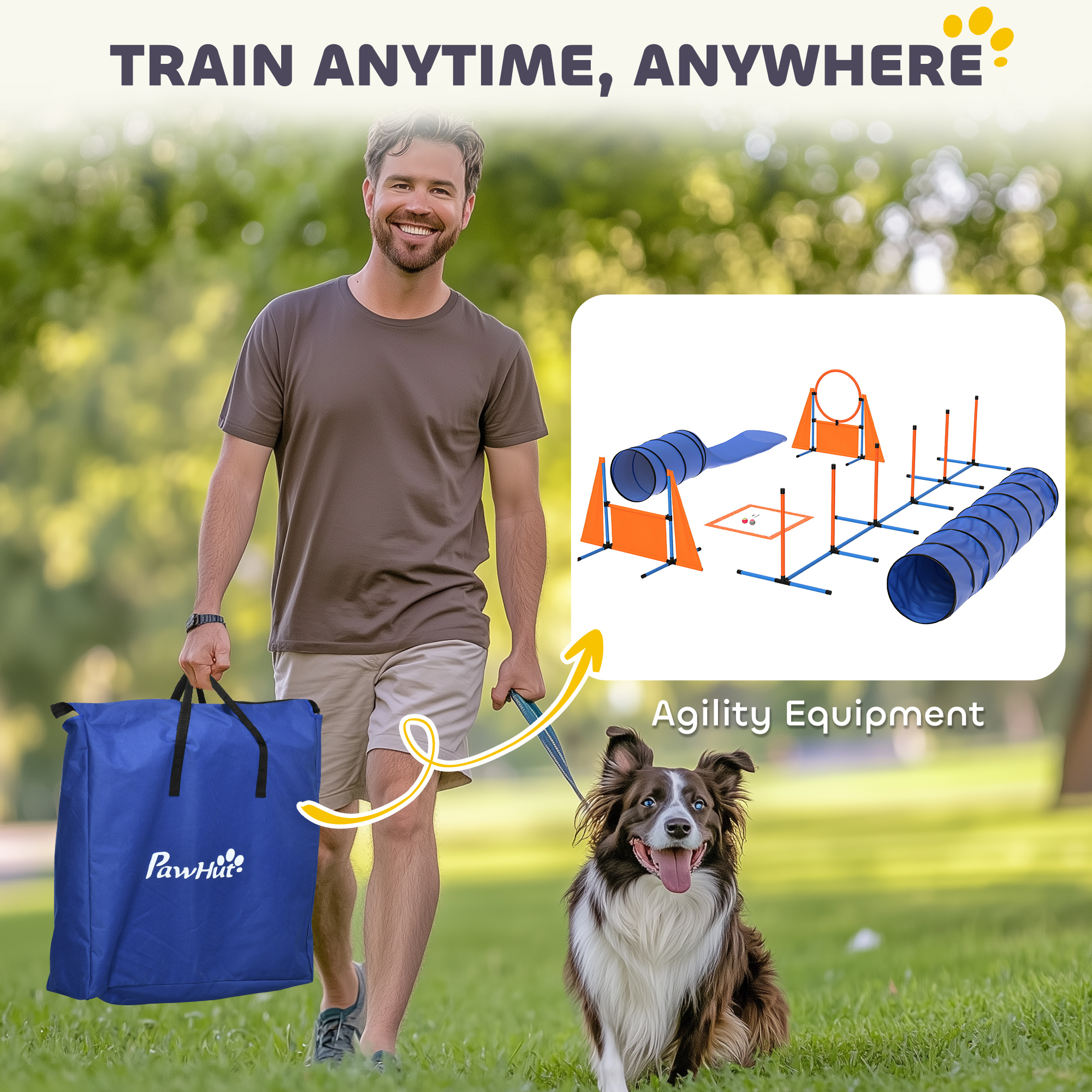 PawHut 10 PCs Dog Agility Training Equipment Set Outdoor Indoor, Dog ...