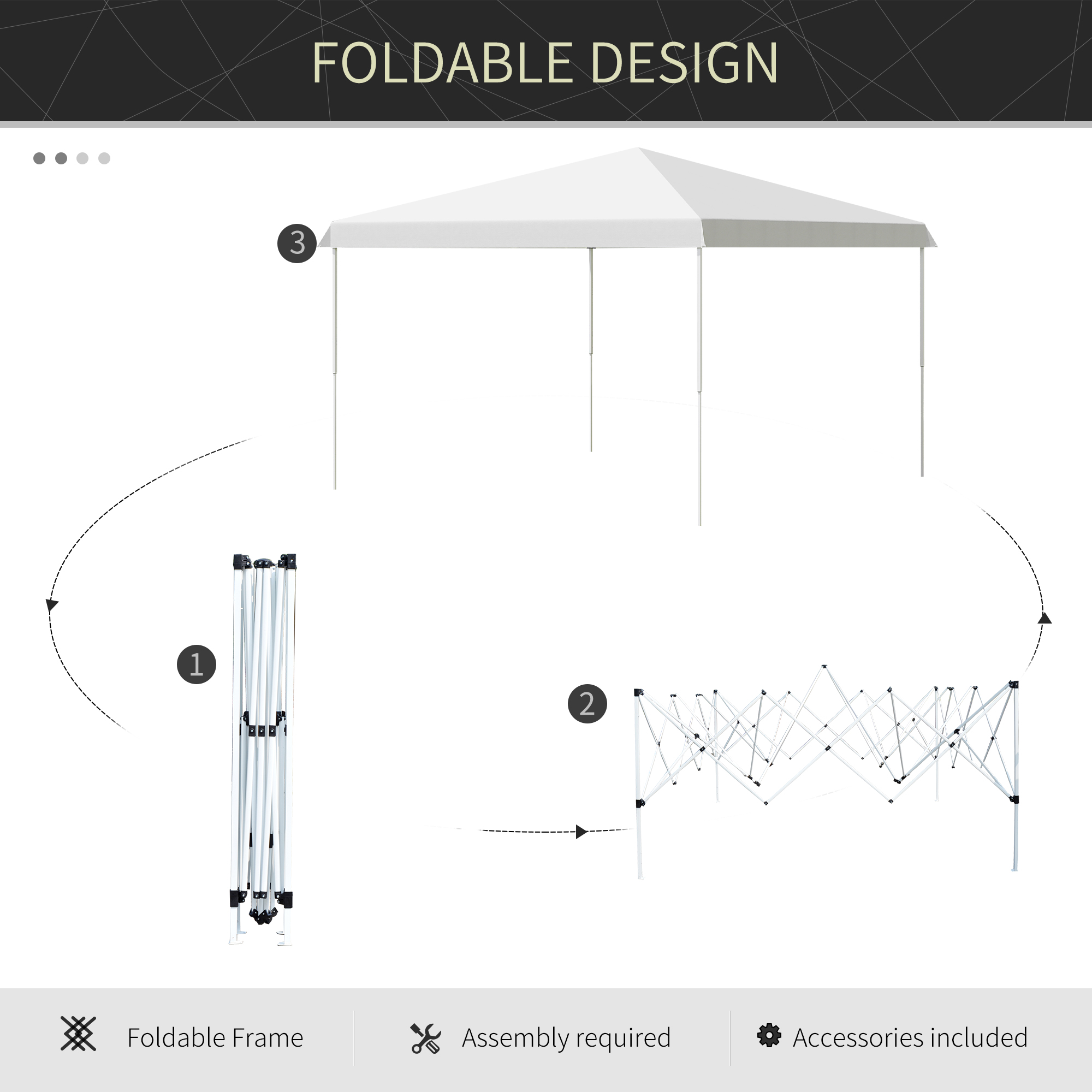 Outsunny 13' x 13' Pop Up Canopy Party Tent Folding Instant