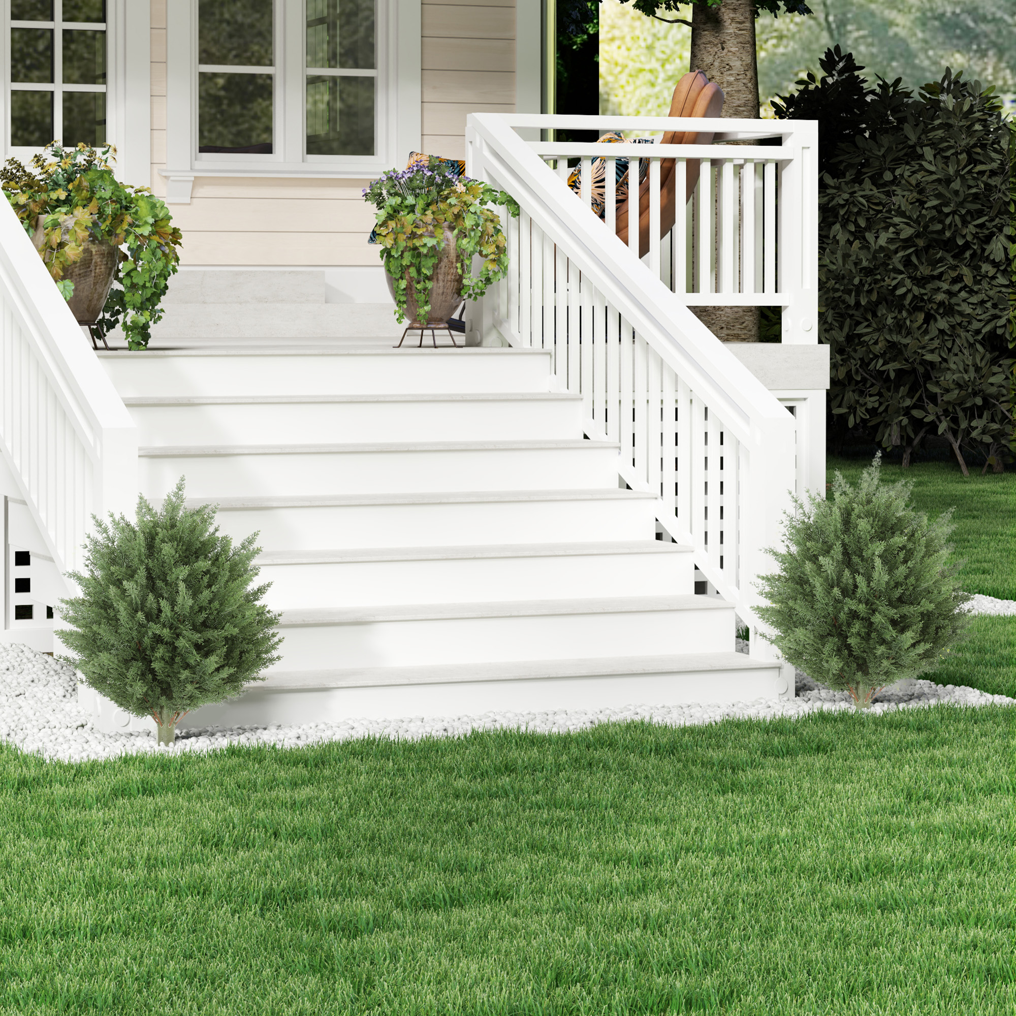 HOMCOM 24" Artificial Cypress Trees with Ground Stake, Set of 2 Artificial Plants for Indoor & Outdoor, UV Resistant, Green Aosom Canada