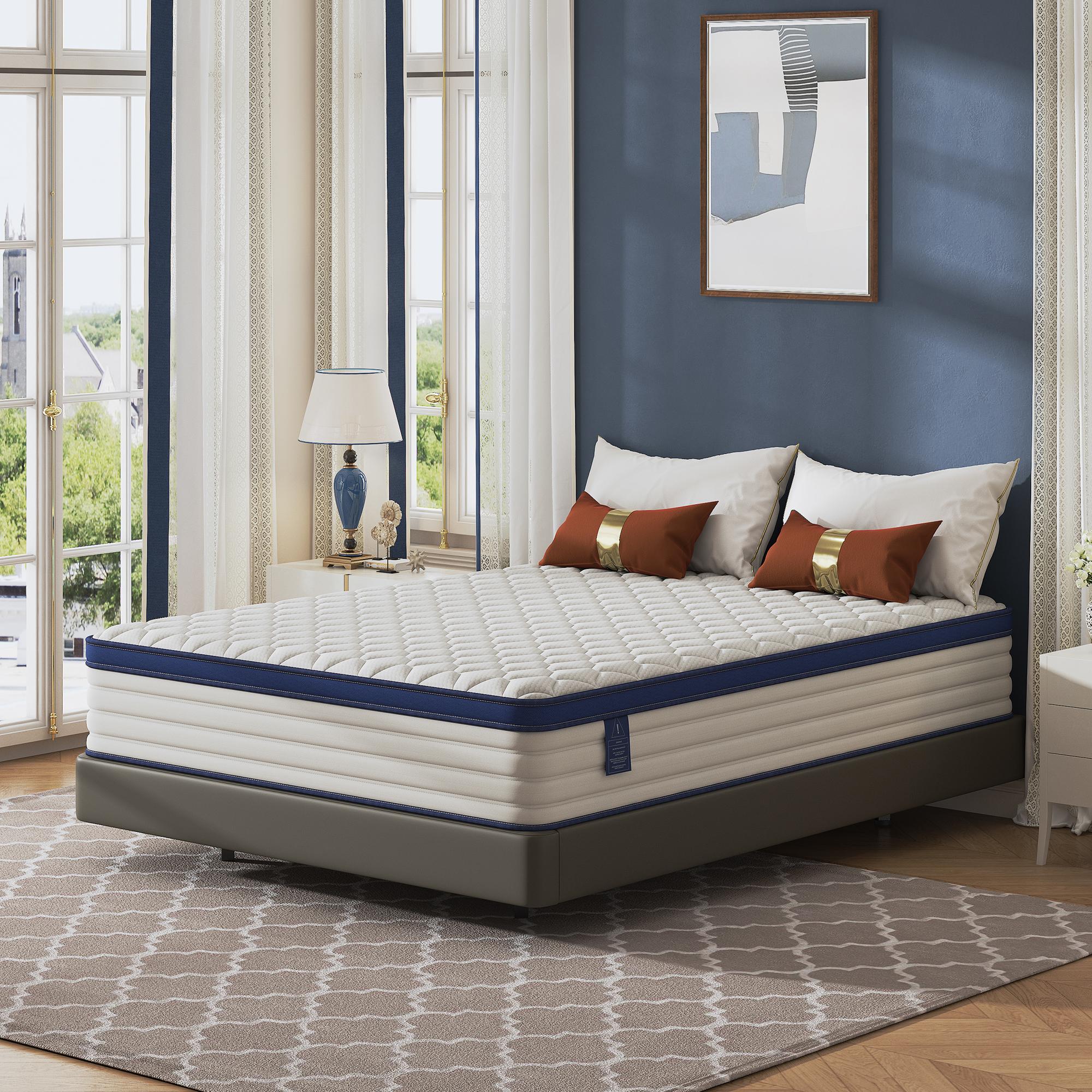 Full Size Gel Memory Foam Mattress with Roll Pack Compression, White ...