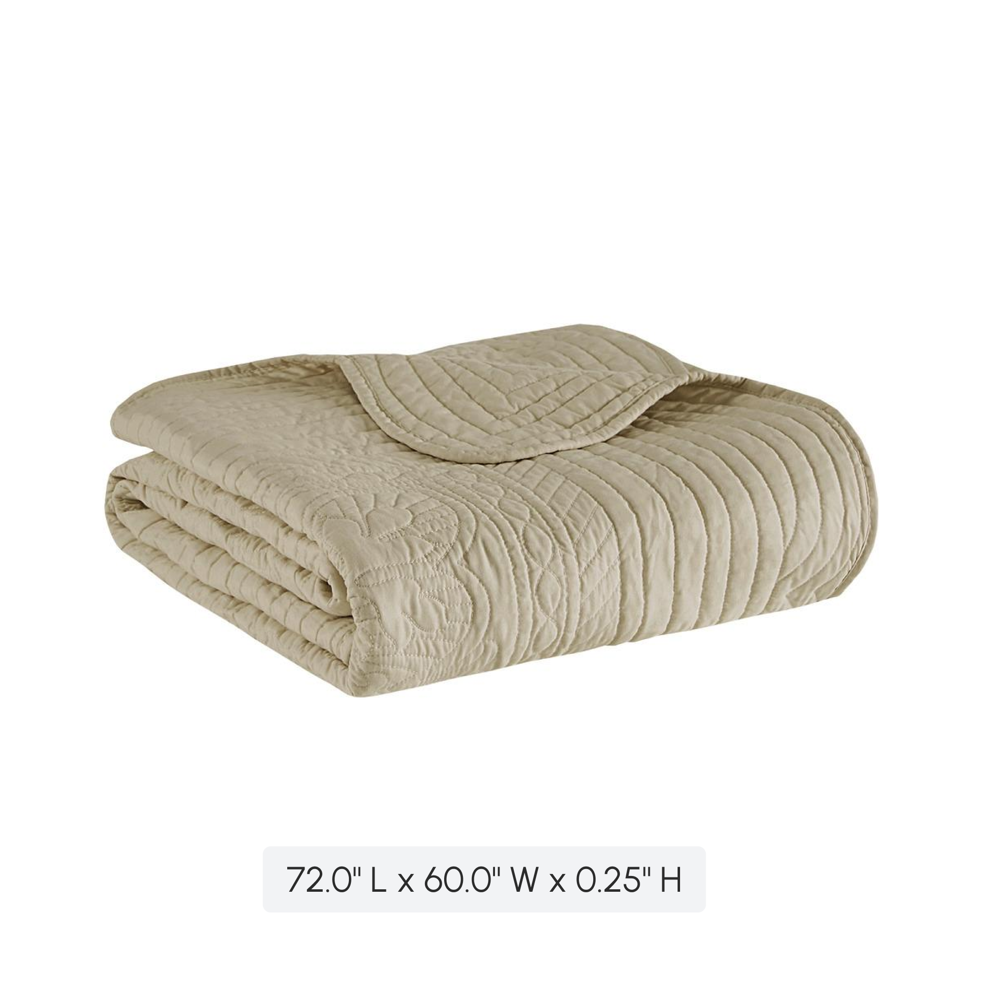 Oversized Quilted Throw with Scalloped Edges Cream 60x72'