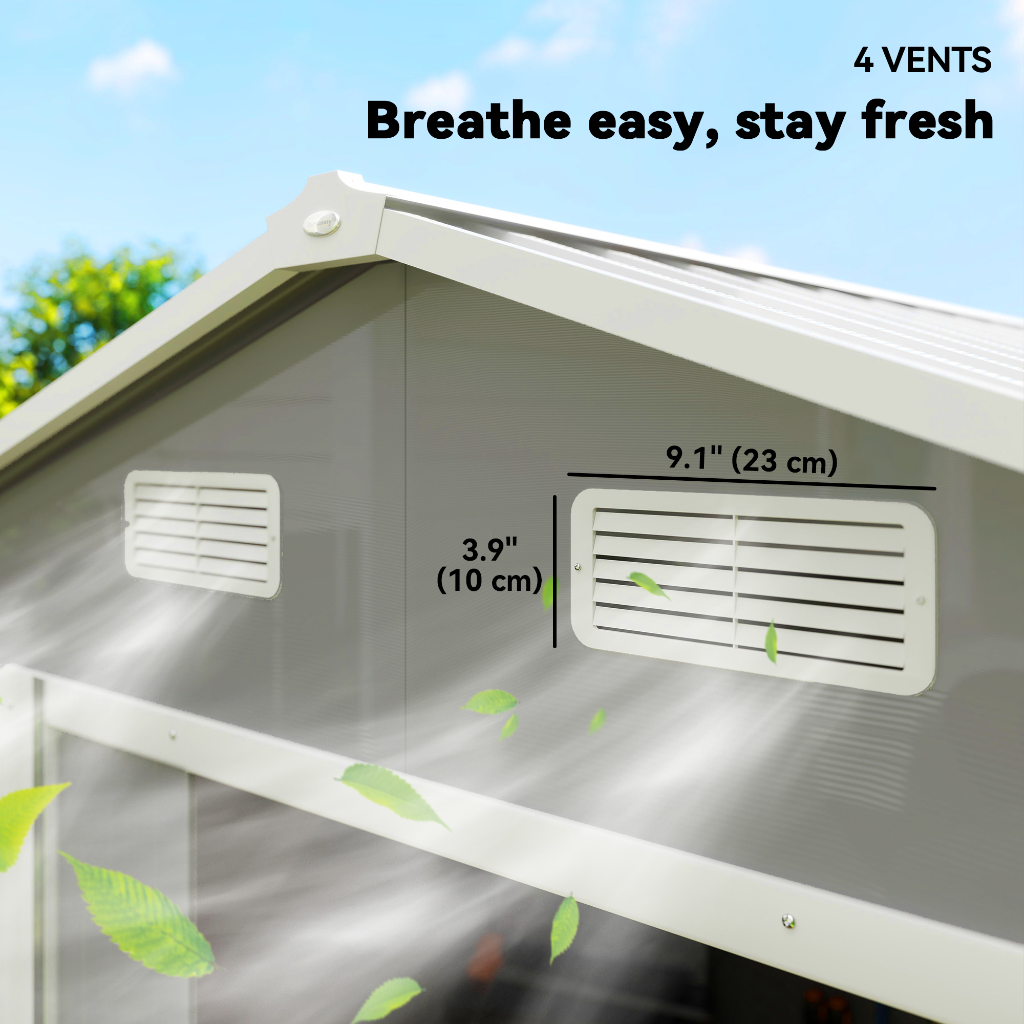 ゆでたま Outsunny 7.7' x 6.5' Outdoor Metal Garden Shed House Hut