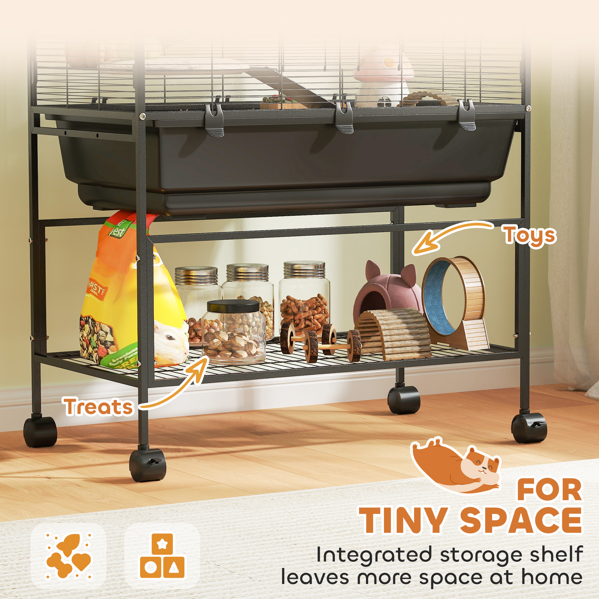 Photo inspiration: Deep Hamster Cage Storage Reference: Pawhut 5 Tier Hamster Cage Rolling Rat Cage With Deep