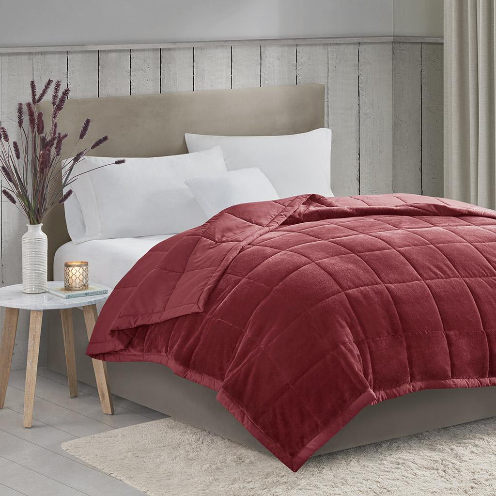 Reversible Down Alternative Blanket with Smart Temperature Control, OEKO-TEX Certified, Machine Washable, 108" L x 90" W x 0.25" H, Burgundy