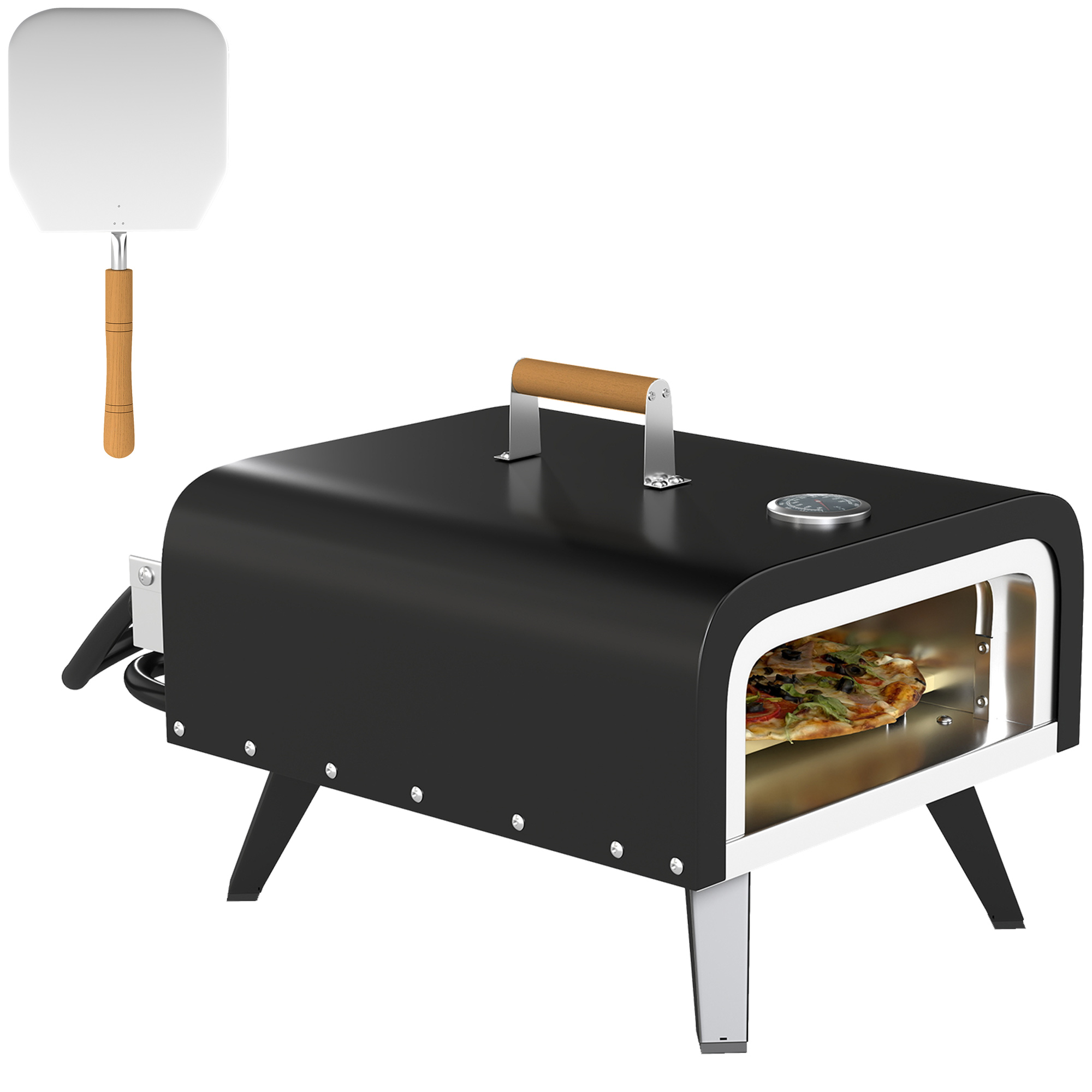 Outsunny Outdoor Tabletop Gas Pizza Oven with 12