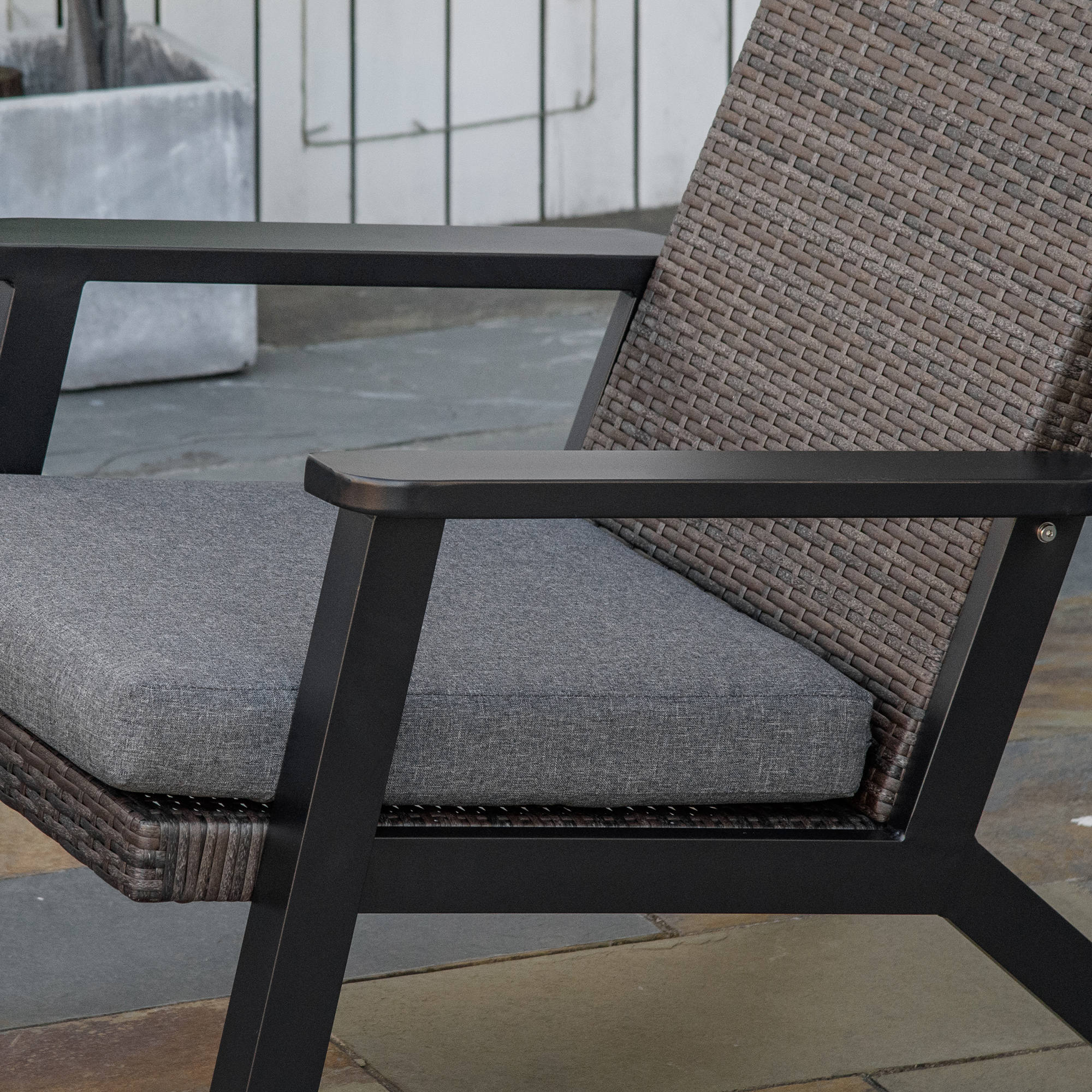 Outsunny 4-Piece Patio Sofa Set, PE Rattan Outdoor Sofa with