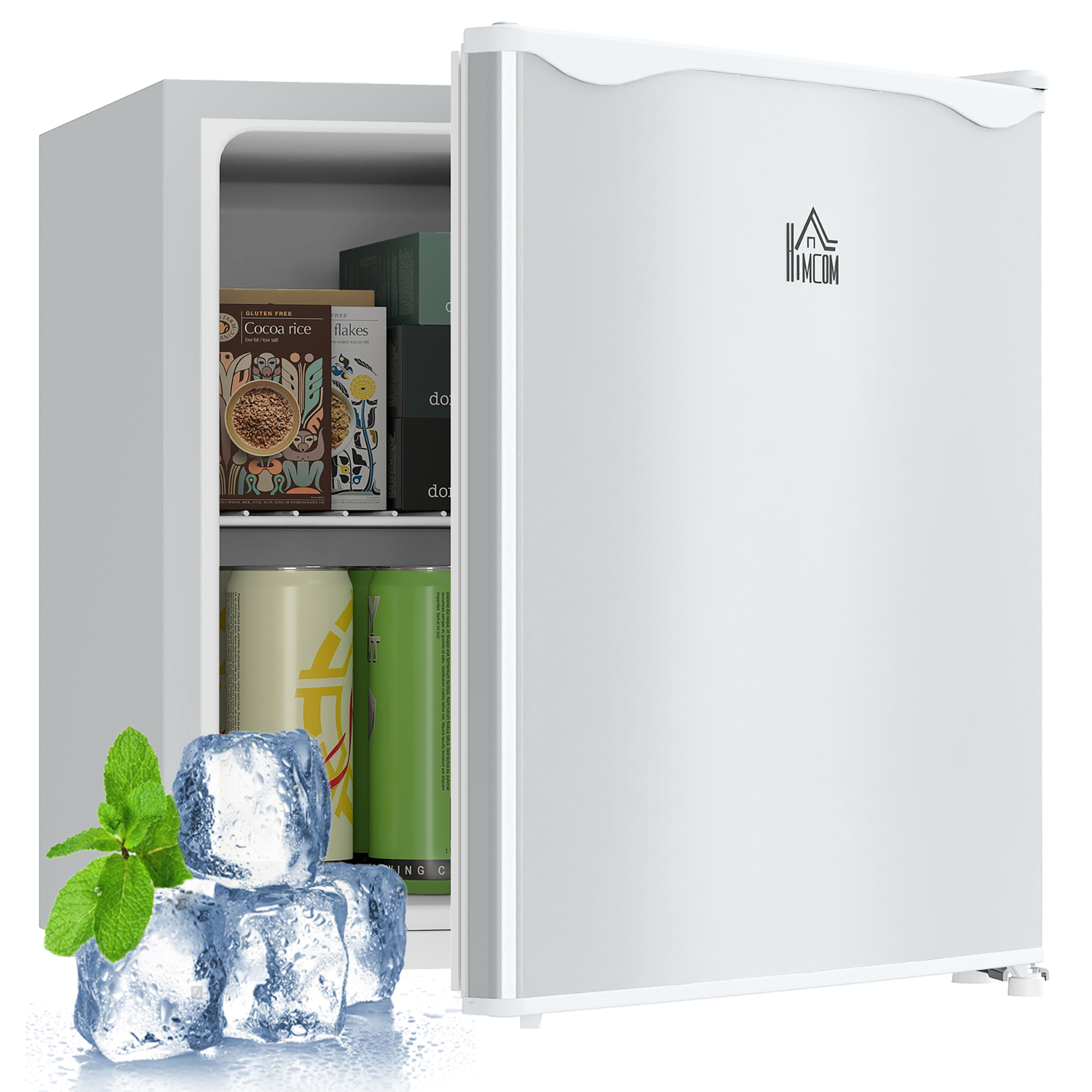 HOMCOM 1.1 Cu.Ft Countertop Mini Freezer, Compact Upright Freezer with Removable Shelves, White