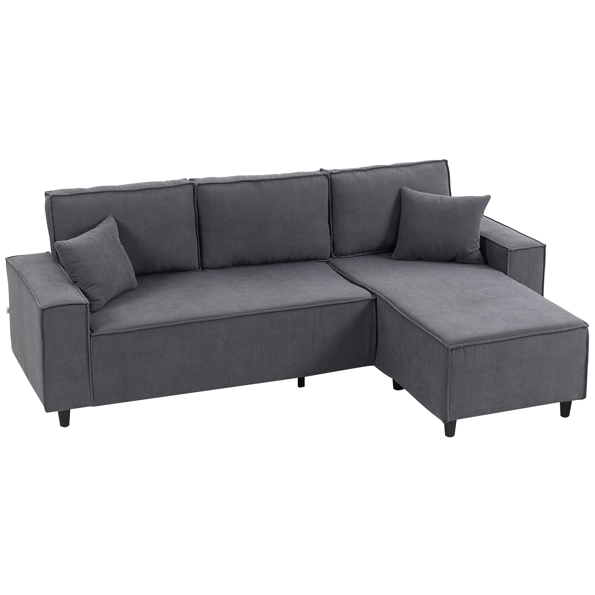 そあ HOMCOM L Shape Sofa, Modern Sectional Couch with Reversible