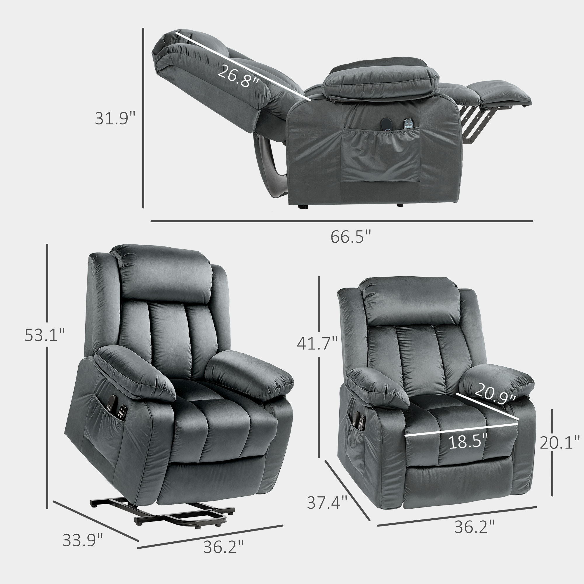 Homcom Overstock Swivel Recliner Electric Cinema Massage Chair