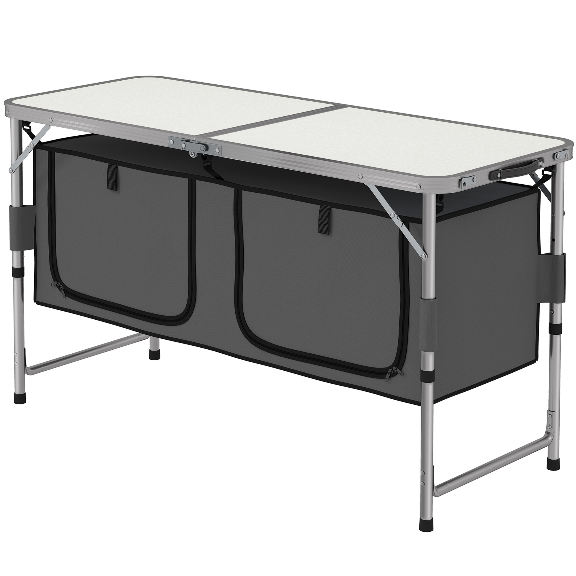Outsunny Folding Camping Table Height Adjustable Aluminum with