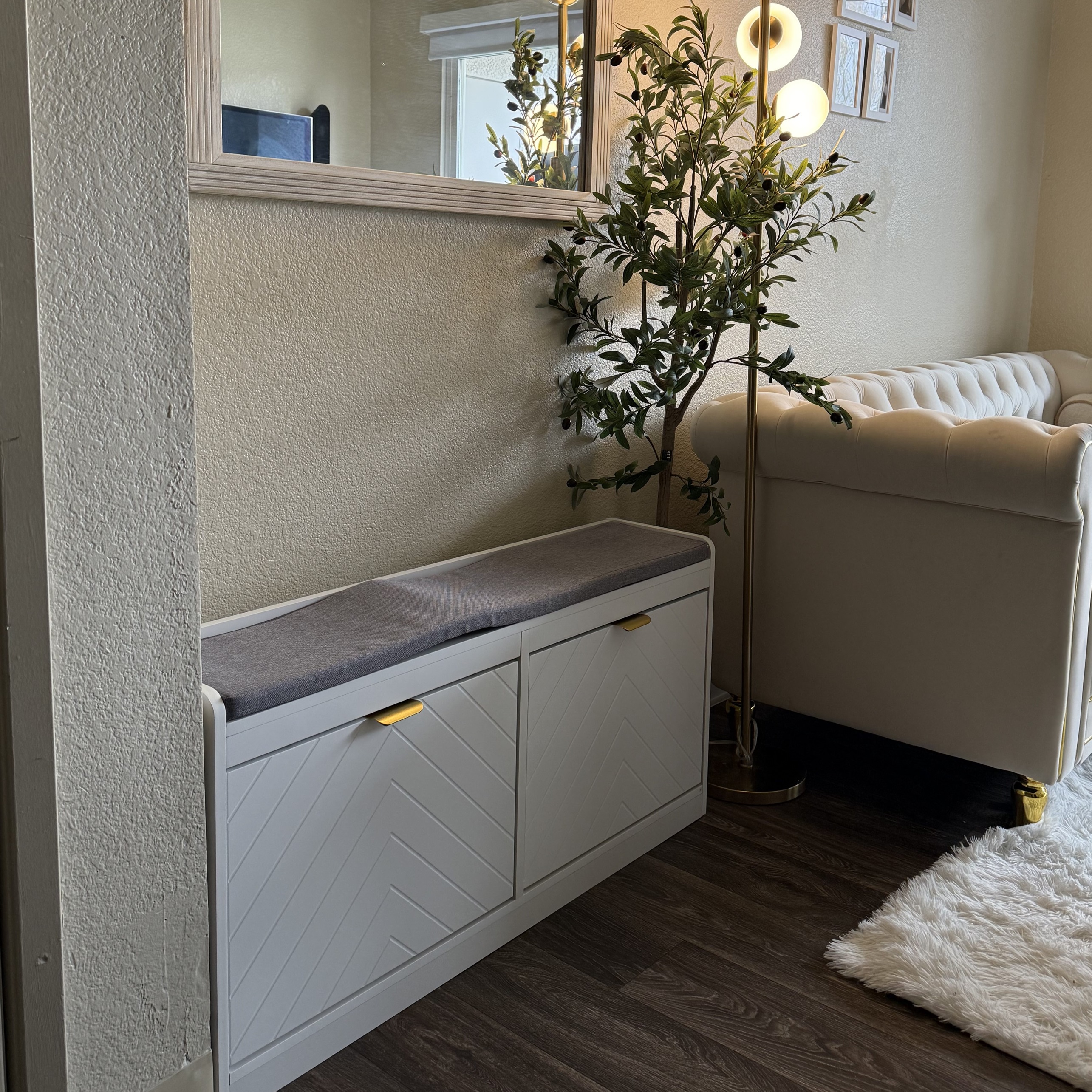 Bench Radiator Cover Shoe Rack HOMCOM Narrow Storage Bench