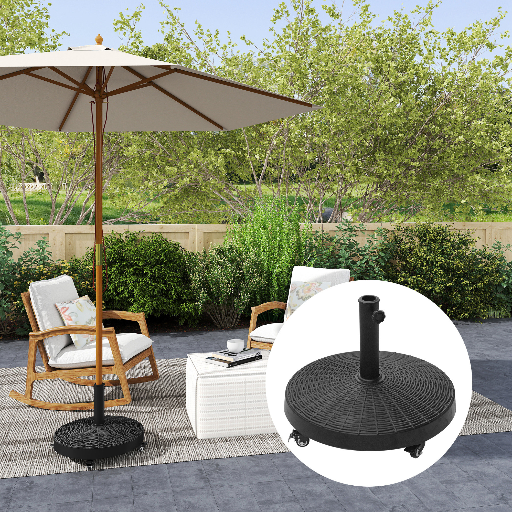 half stand for patio umbrella Us Weight Round 20 lb Base Versatile in design Pure Garden 20 lb Half