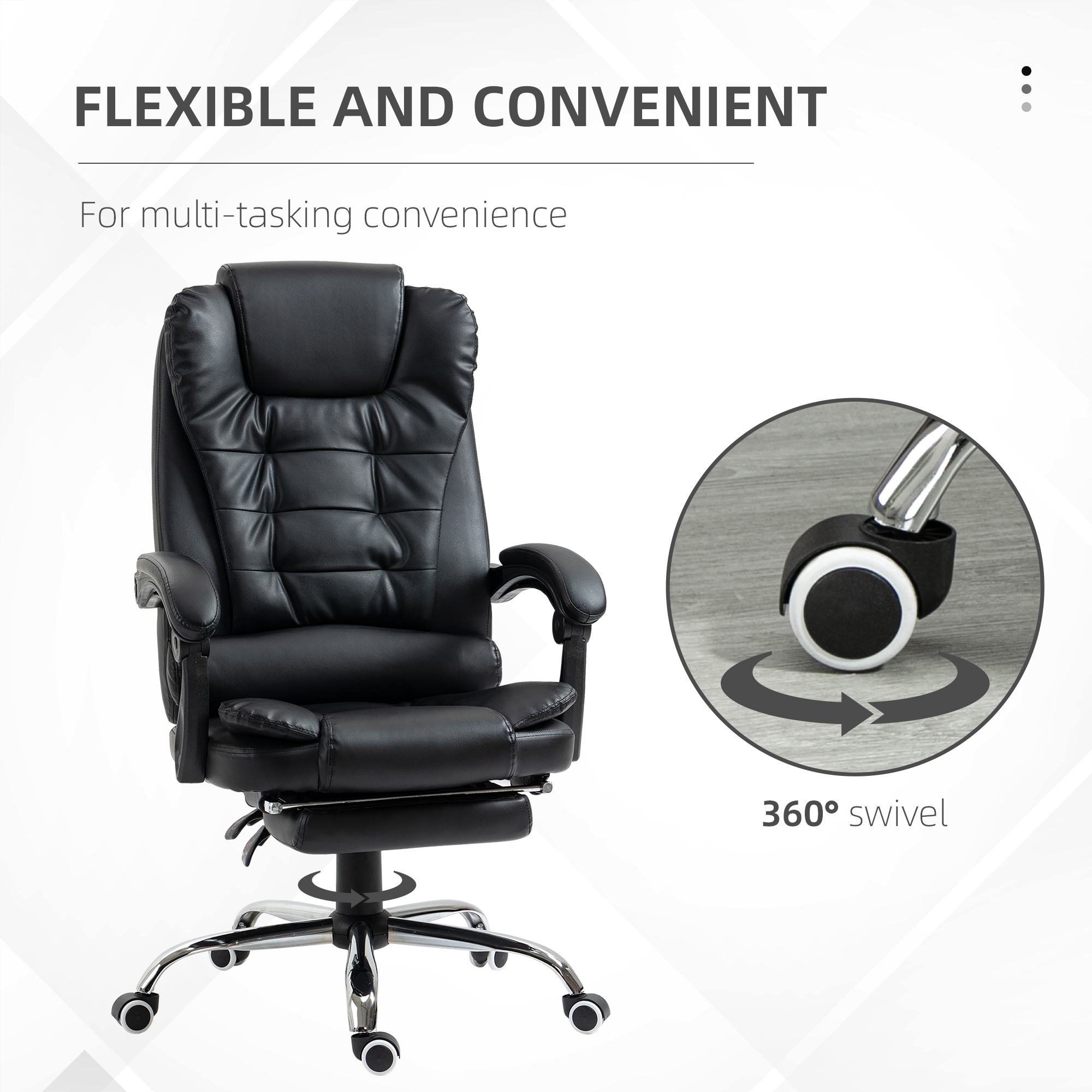 HOMCOM High Back Computer Office Chair with Footrest, Black | Aosom.com