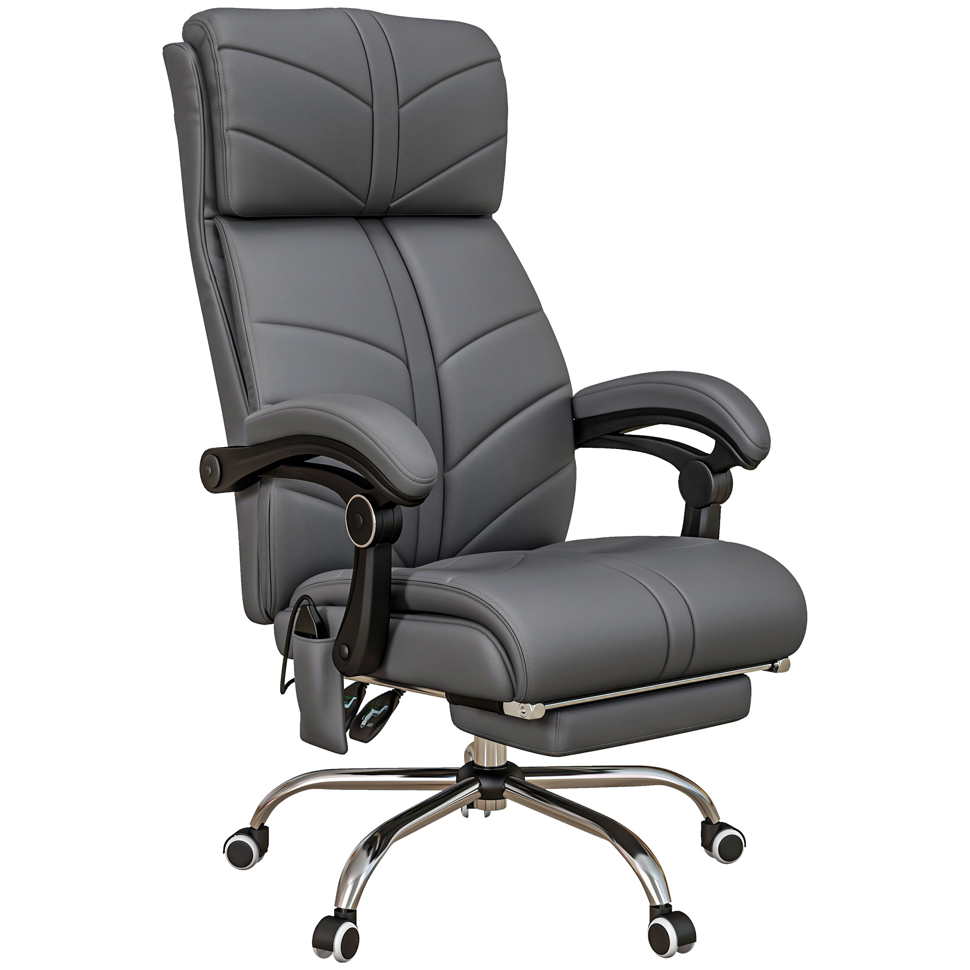 Vinsetto Executive Massage Office Chair with 4 Vibration, Computer Desk Chair, PU Leather Heated Reclining Chair with Adjustable Height, Swivel Wheels