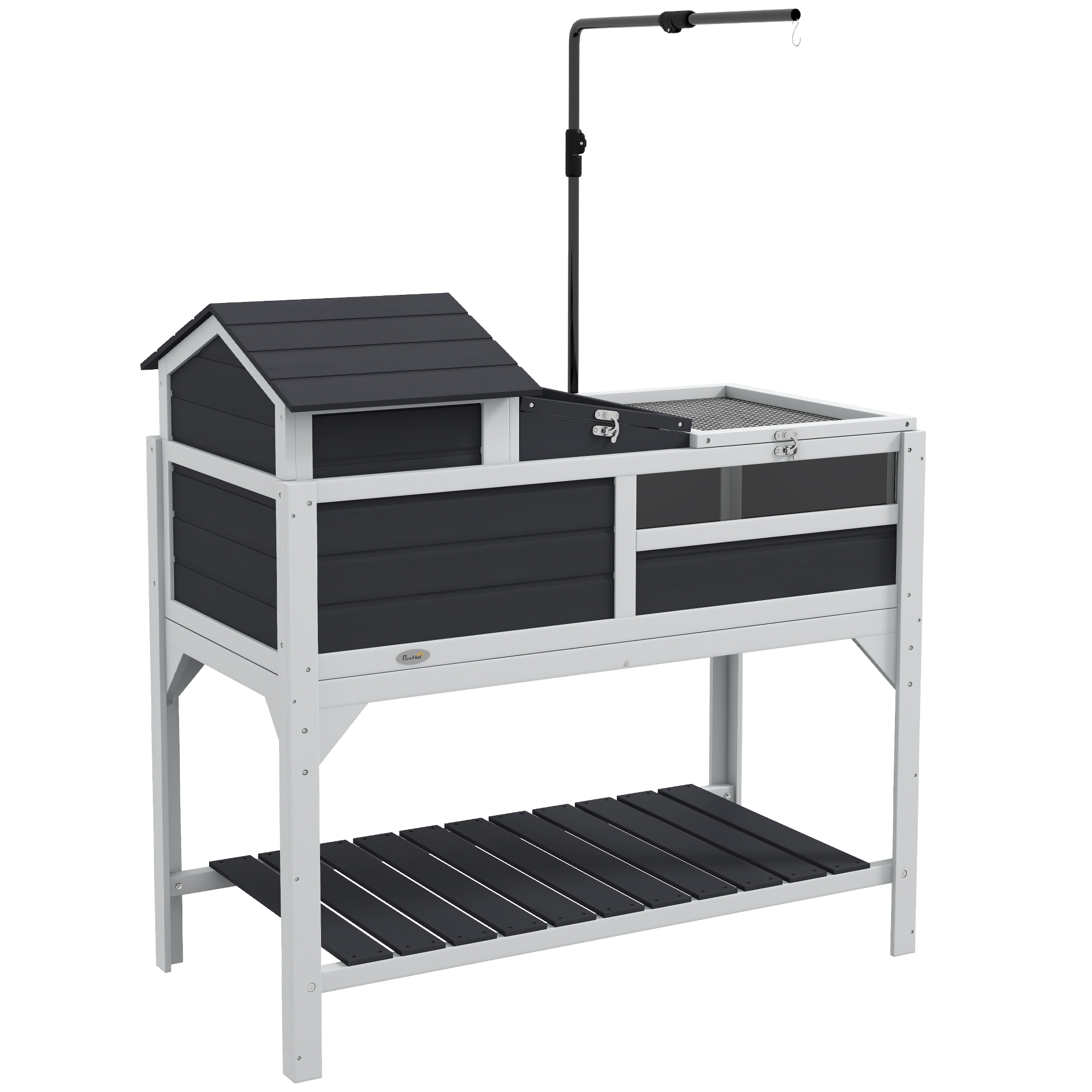 PawHut Tortoise Enclosure Tortoise House w/ Adjustable Lamp Holder