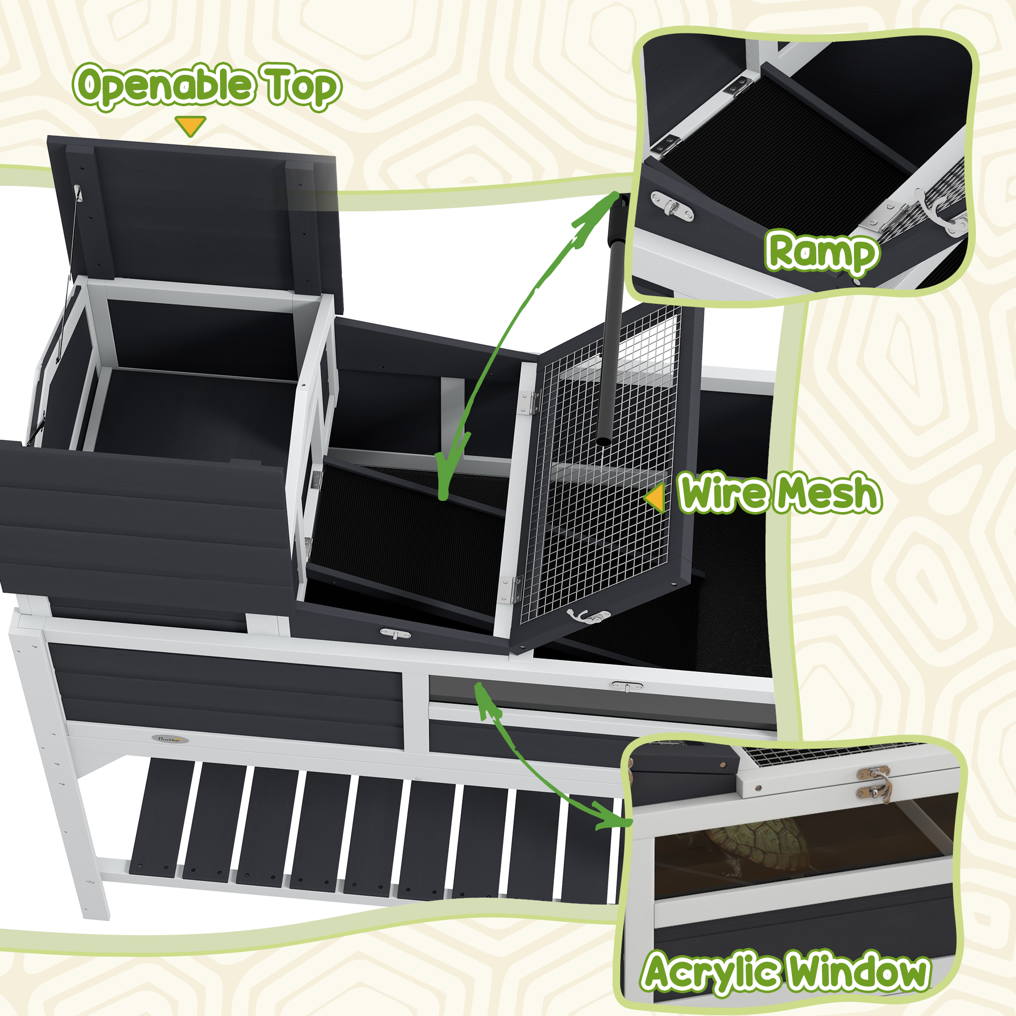 Photo inspiration: Picture Idea: Pawhut Tortoise Enclosure Tortoise House W Adjustable Lamp Holder