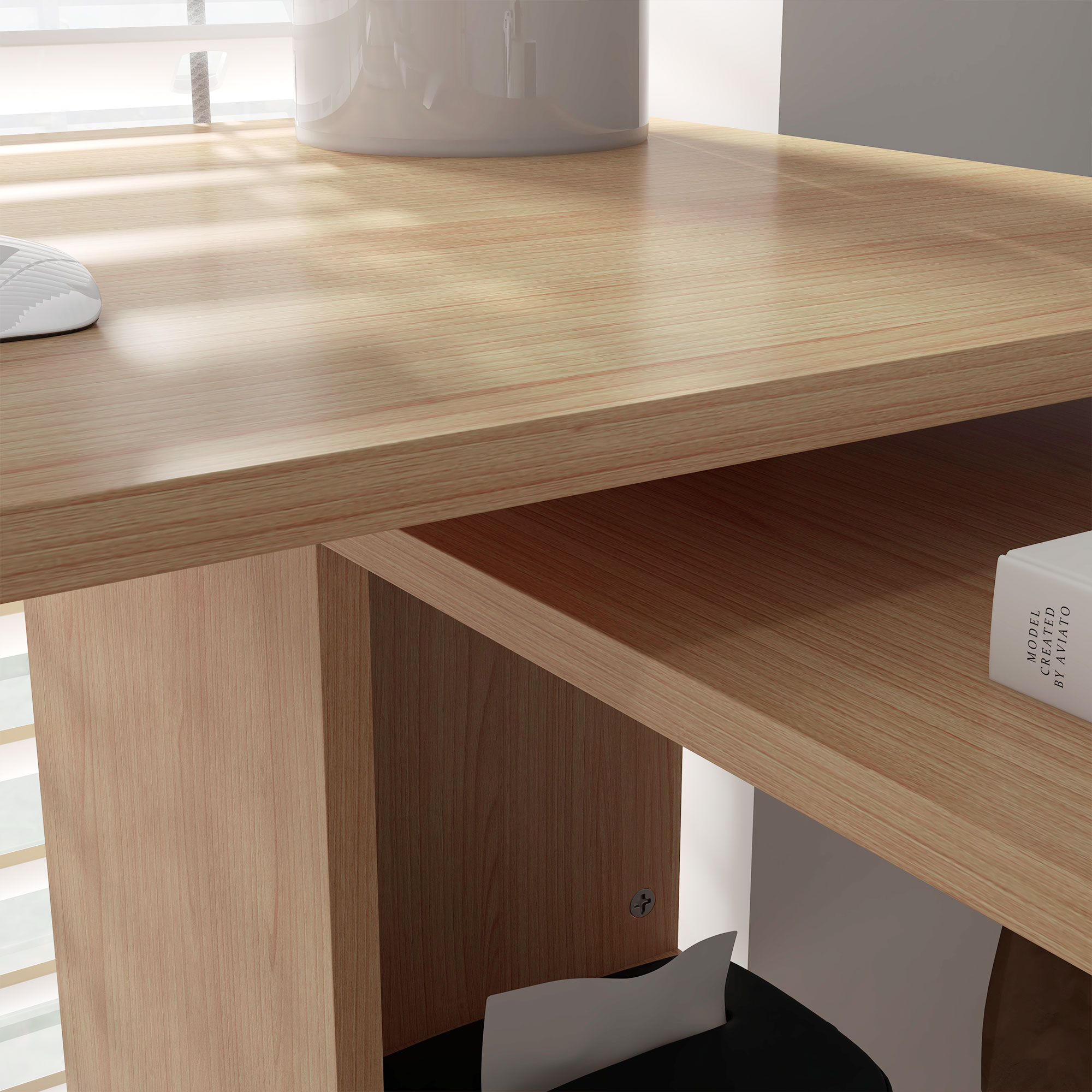 HOMCOM 360° Rotating Home Office Desk L Shaped Corner Computer