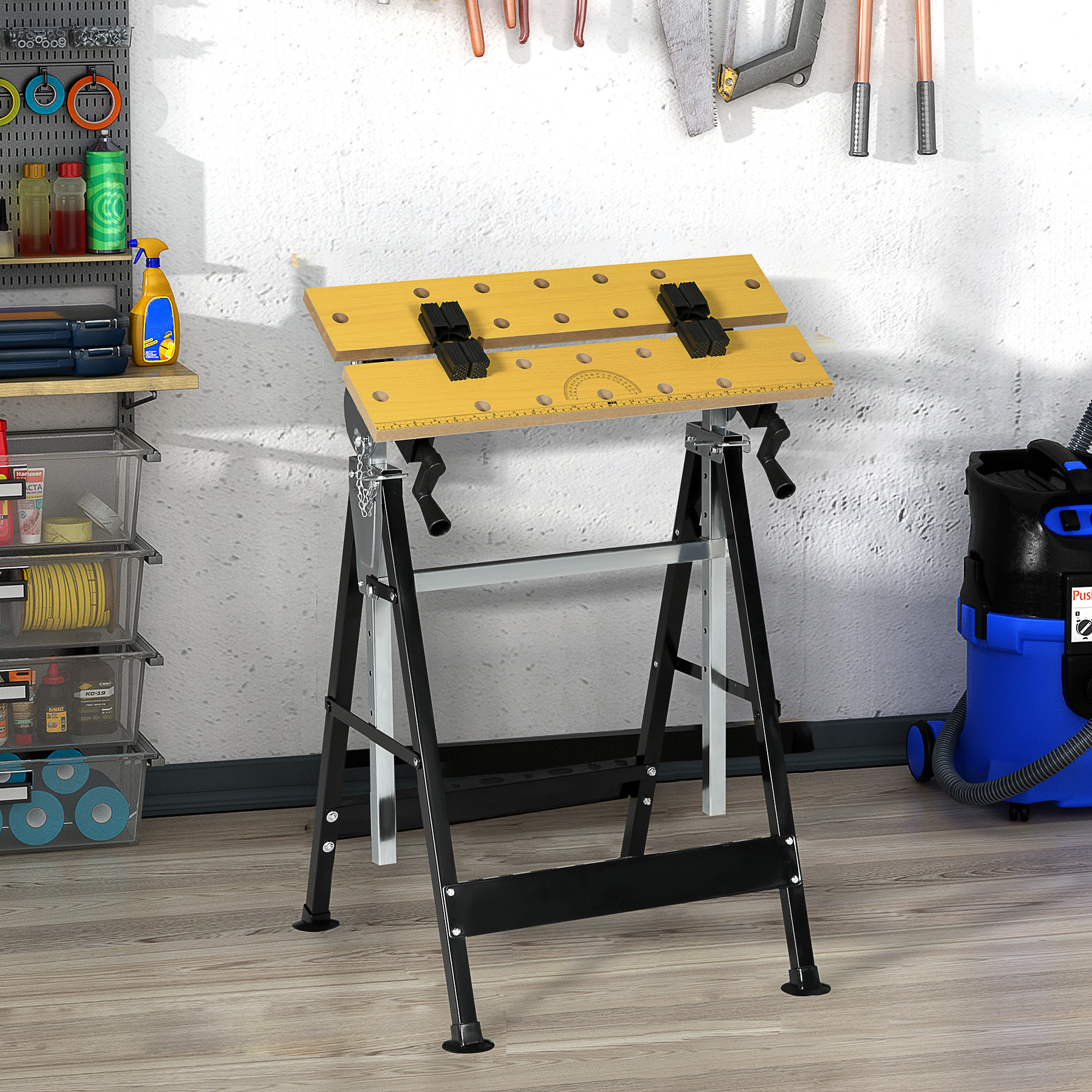 wa_11_campDEVISE WORKS BENCH カスタムパーツ HOMCOM Work Bench Tool Stand with Adjustable Height and