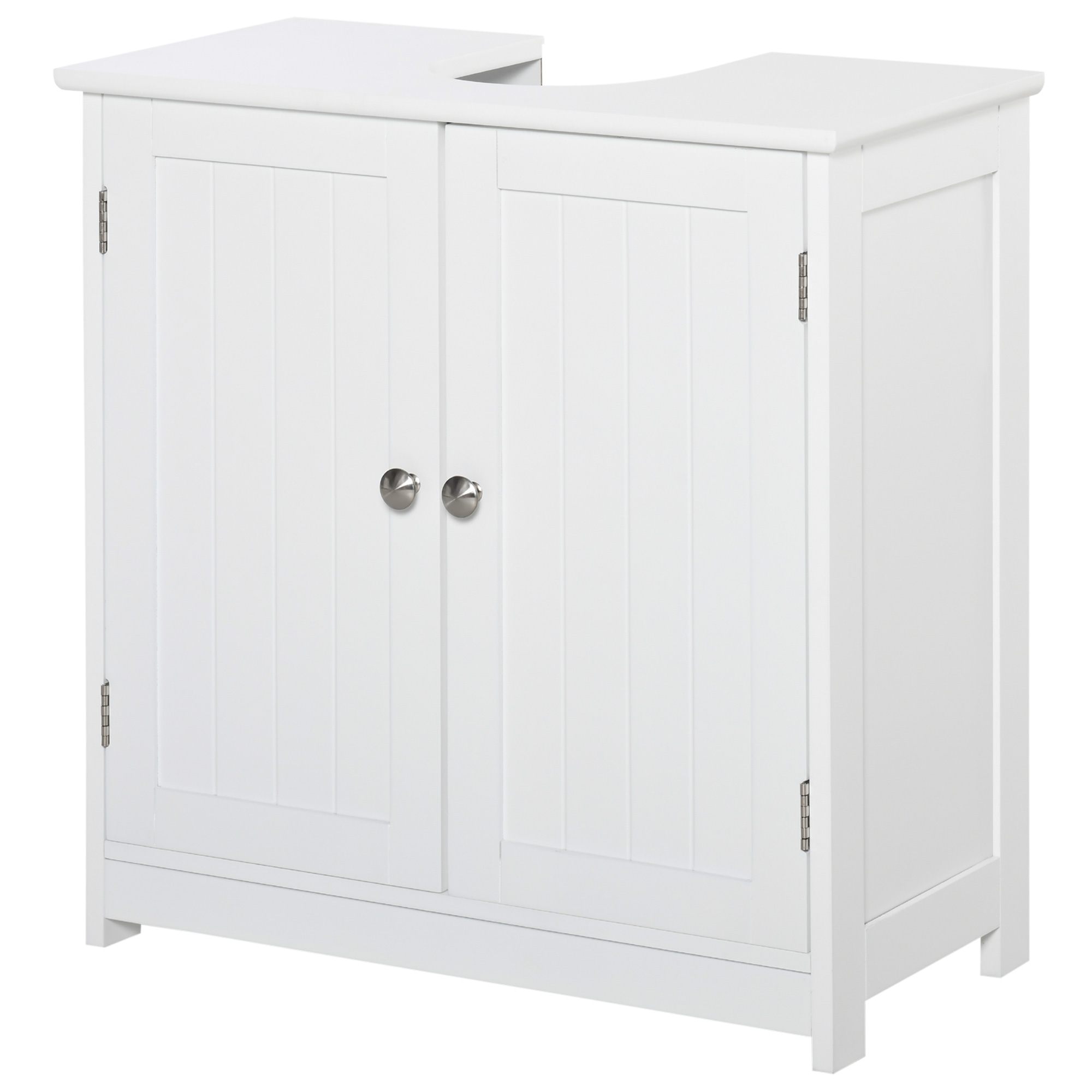 kleankin Bathroom Vanities, Bathroom Sink Cabinets with U-Shape Cut-Out and Adjustable Internal Shelf, White