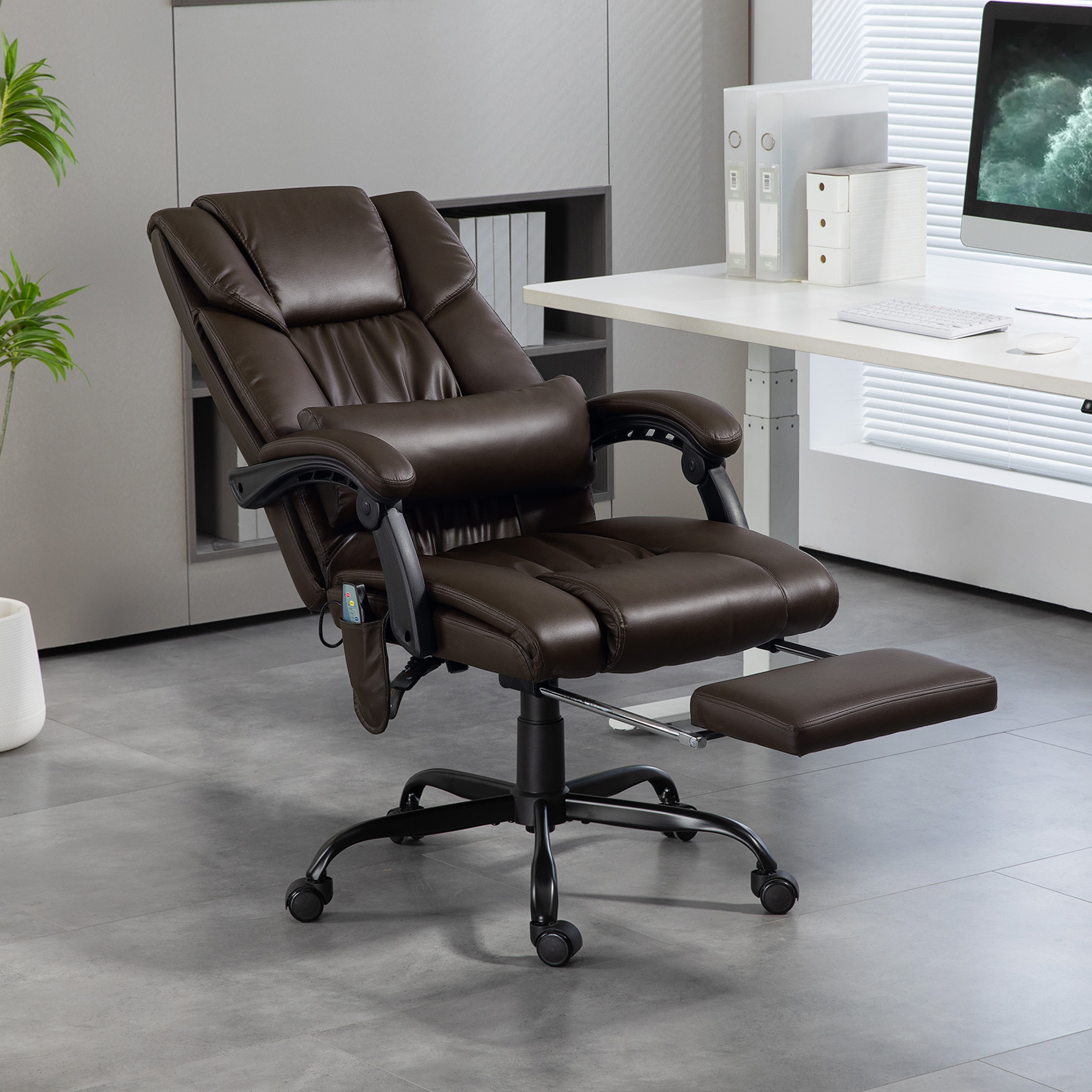 Vinsetto High Back Massage Office Desk Chair with 6-Point