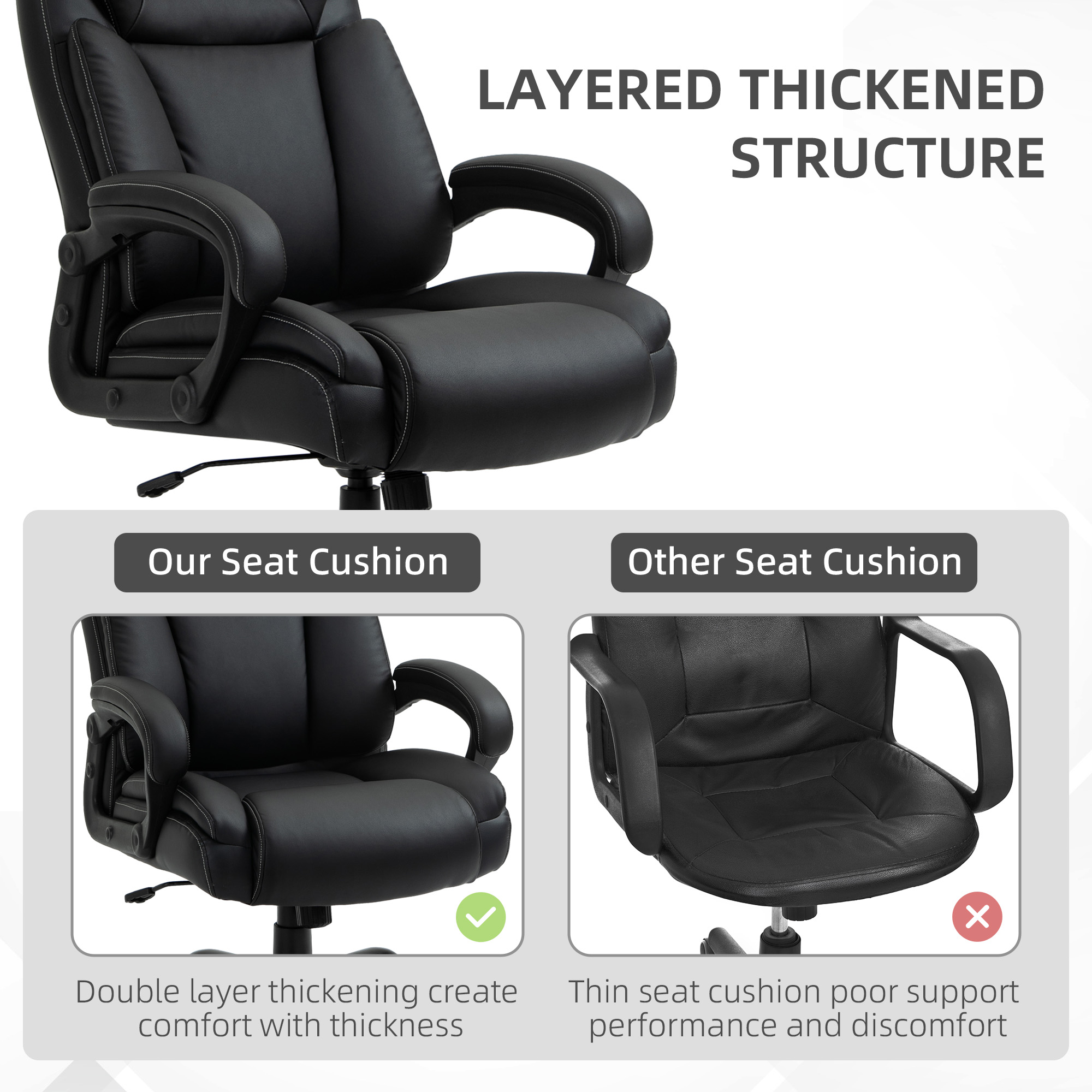 Vinsetto Big and Tall 400lbs Executive Office Chair with Wide Seat