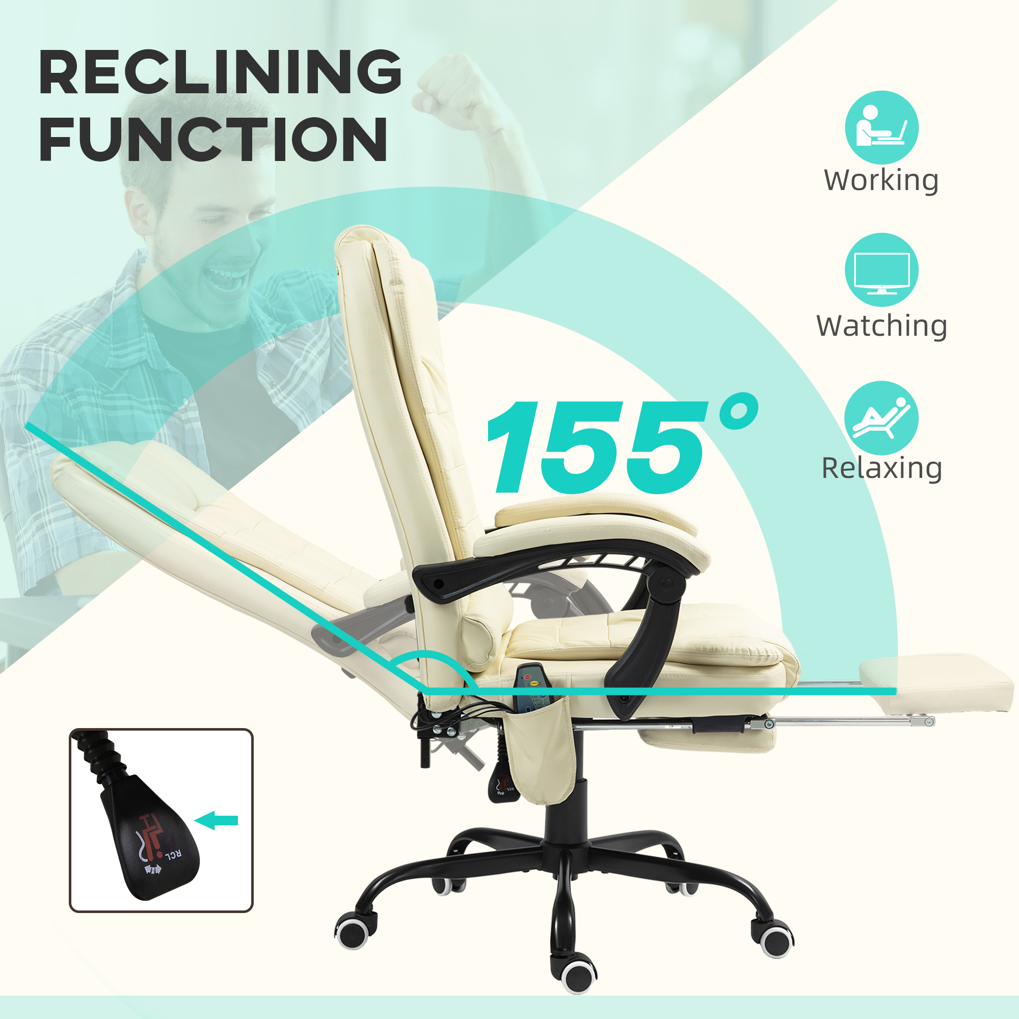 Vinsetto 7-Point Vibrating Massage Office Chair High Back