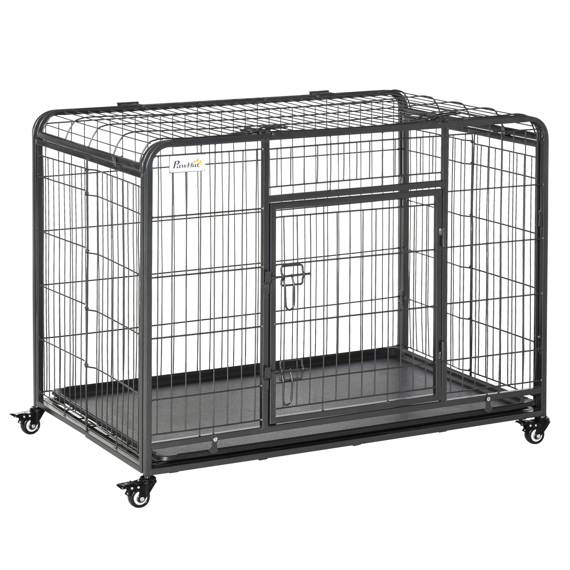 PawHut Heavy Duty Metal Dog Crate Pet Cage & Kennel with Removable