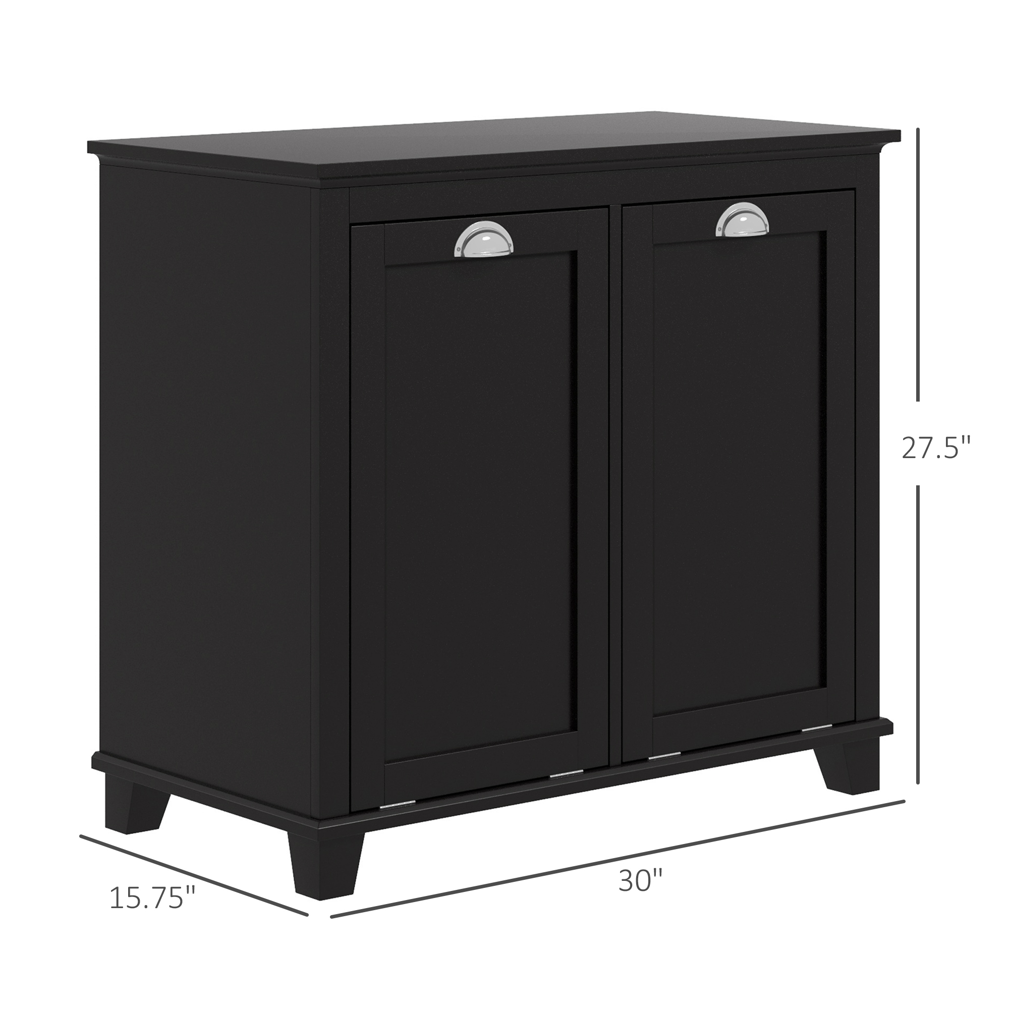 Bathroom Tower Hamper Organizer Features Tilt Out Laundry Hamper W/ 2 Shelves