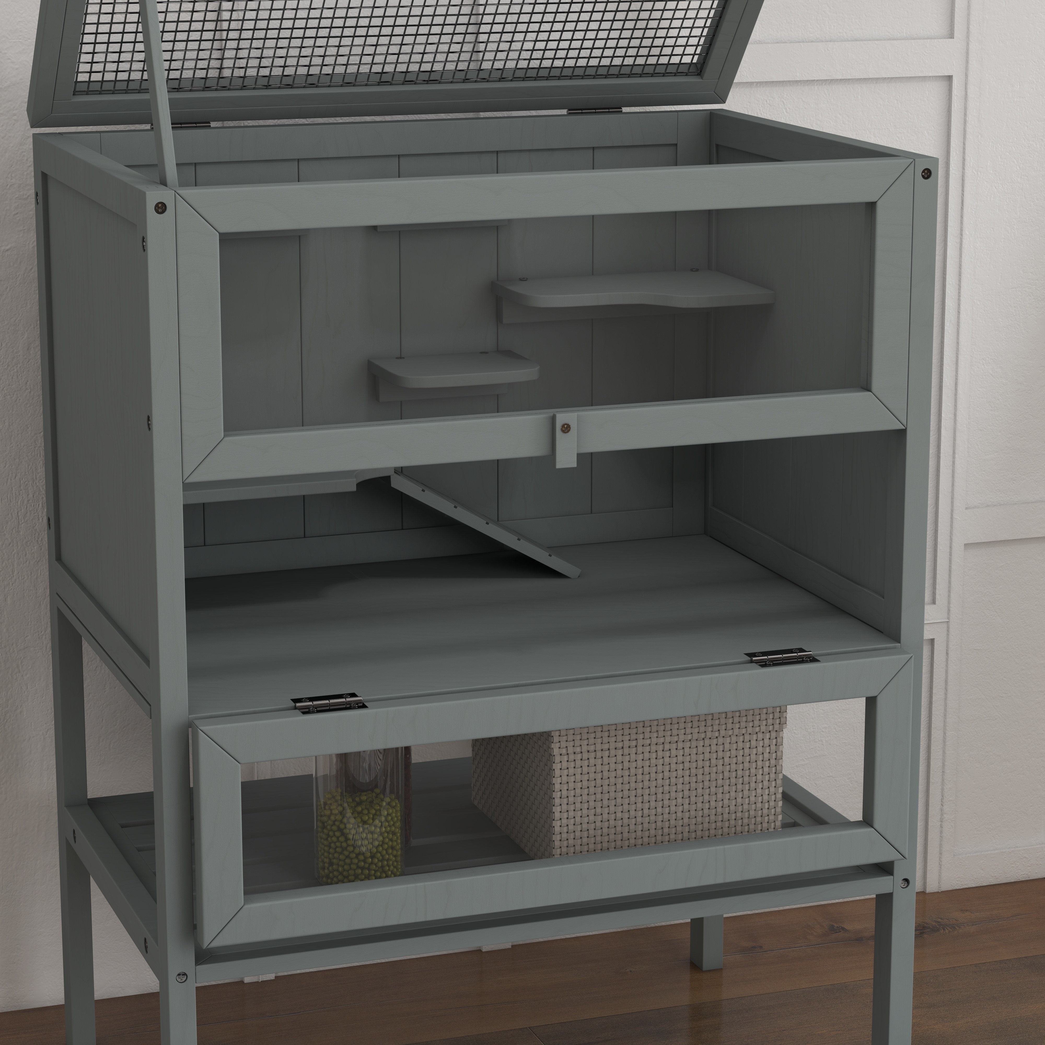 Photo inspiration: Pawhut 3 Tier Wooden Hamster Cage Mice And Rat Cage Photo Inspiration