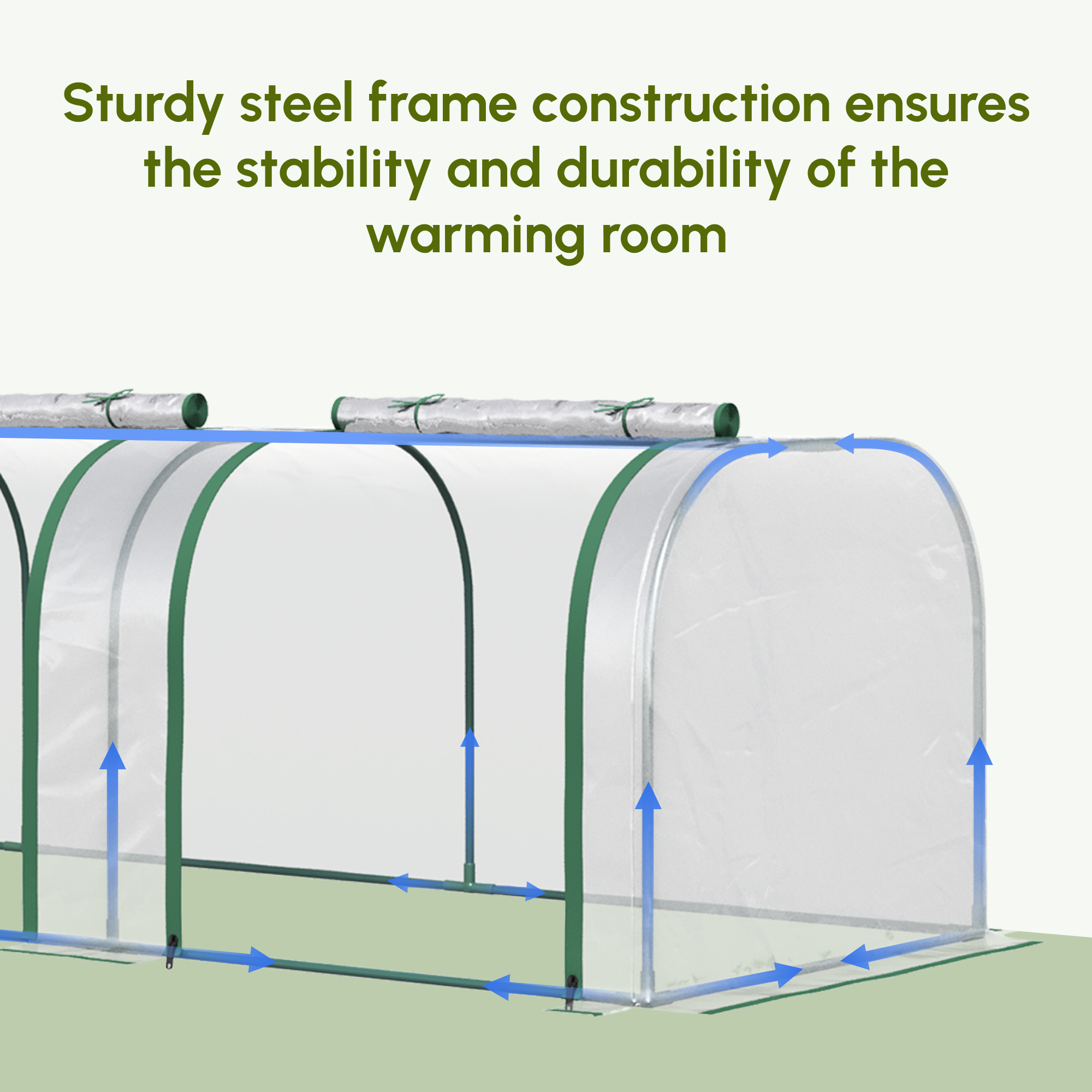 Outsunny 9.7' L x 3' W x 2.5' H Portable Tunneled Greenhouse with