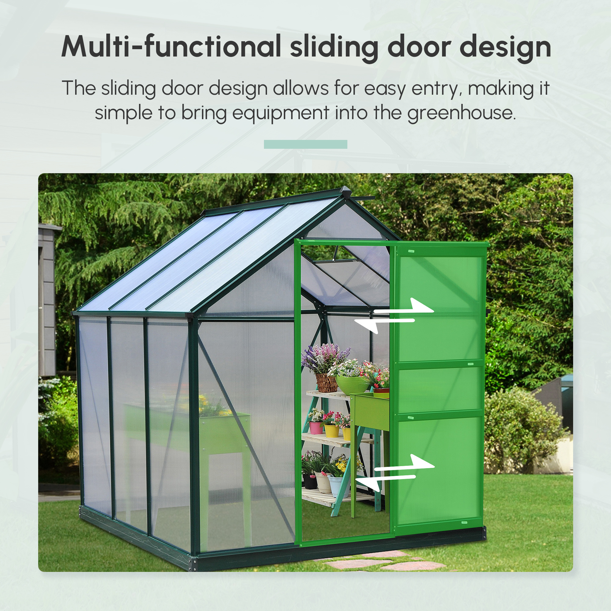 Outsunny 6.2' x 6.3' x 6.6' Clear Polycarbonate Greenhouse Large