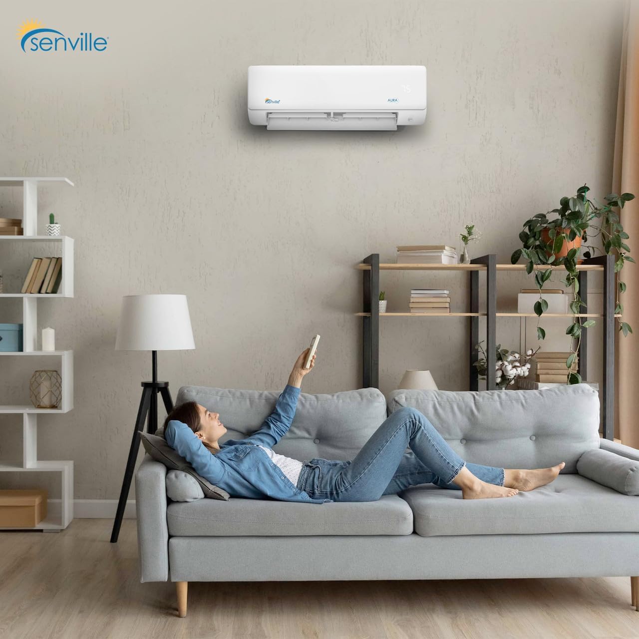 Senville 48000 BTU Five Zone Mini Split Air Conditioner Heat Pump with DC Inverter, Quiet Operation, ETL Intertek, Works with Alexa, White| Aosom.com