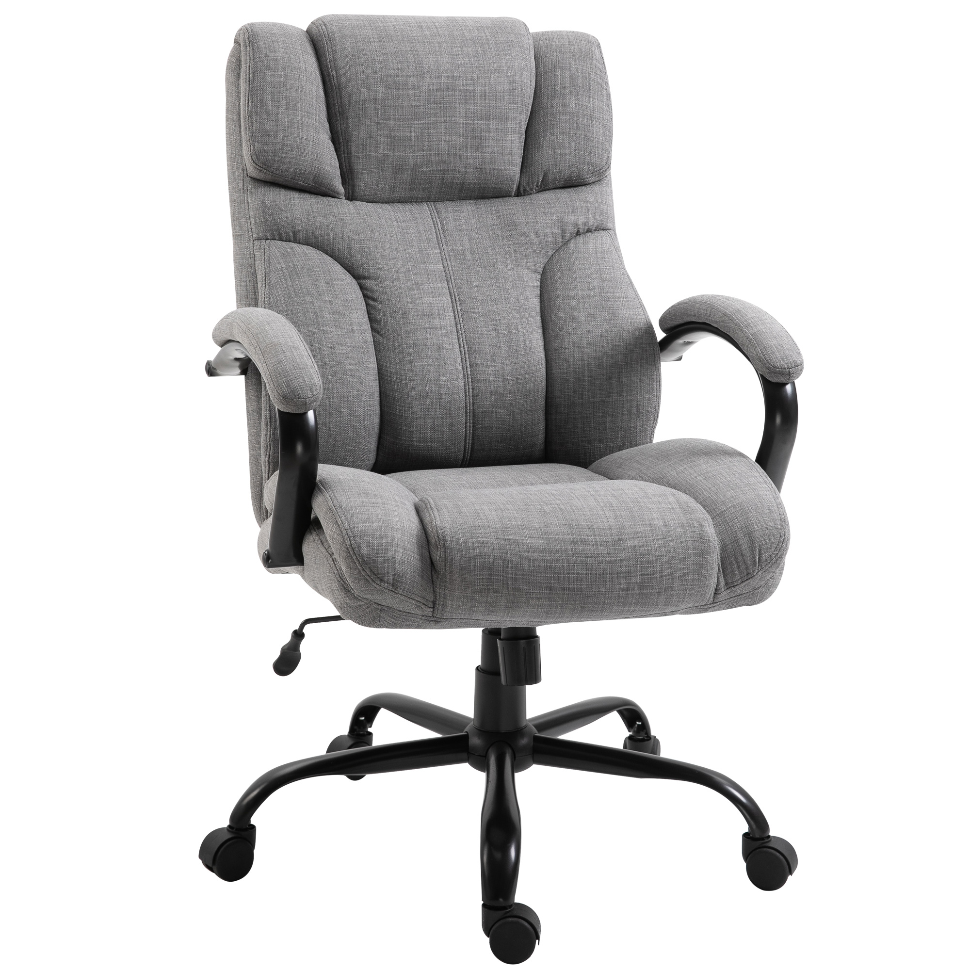 Vinsetto 500lbs Big and Tall Office Chair with Wide Seat, Ergonomic Executive Computer Chair with Adjustable Height, Swivel Wheels and Linen Finish, L
