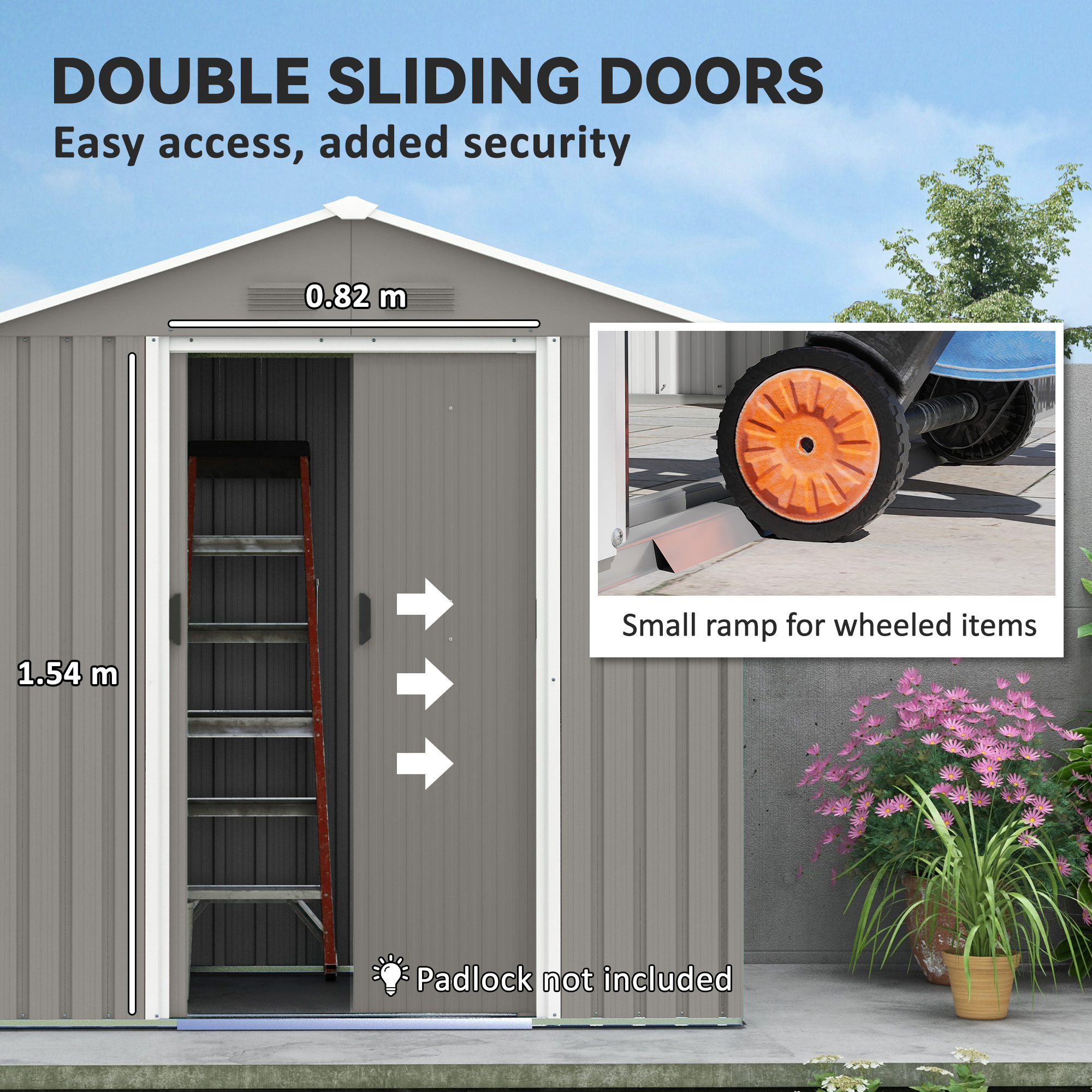 Outsunny 6.5x3.5ft Metal Garden Storage Shed for Outdoor Tool