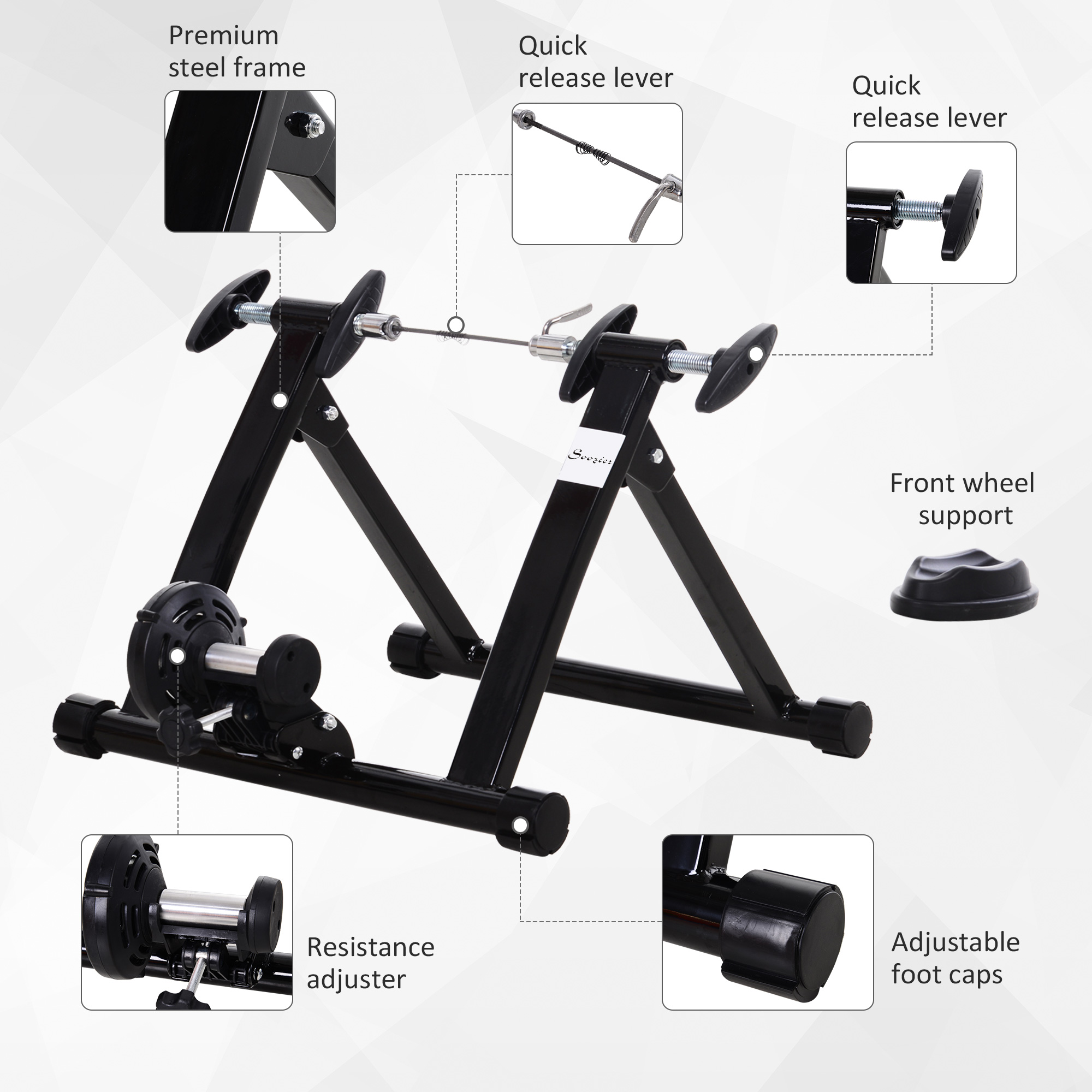 Soozier Folding Indoor Magnetic Bike Trainer Adjustable Resistance - Main Image
