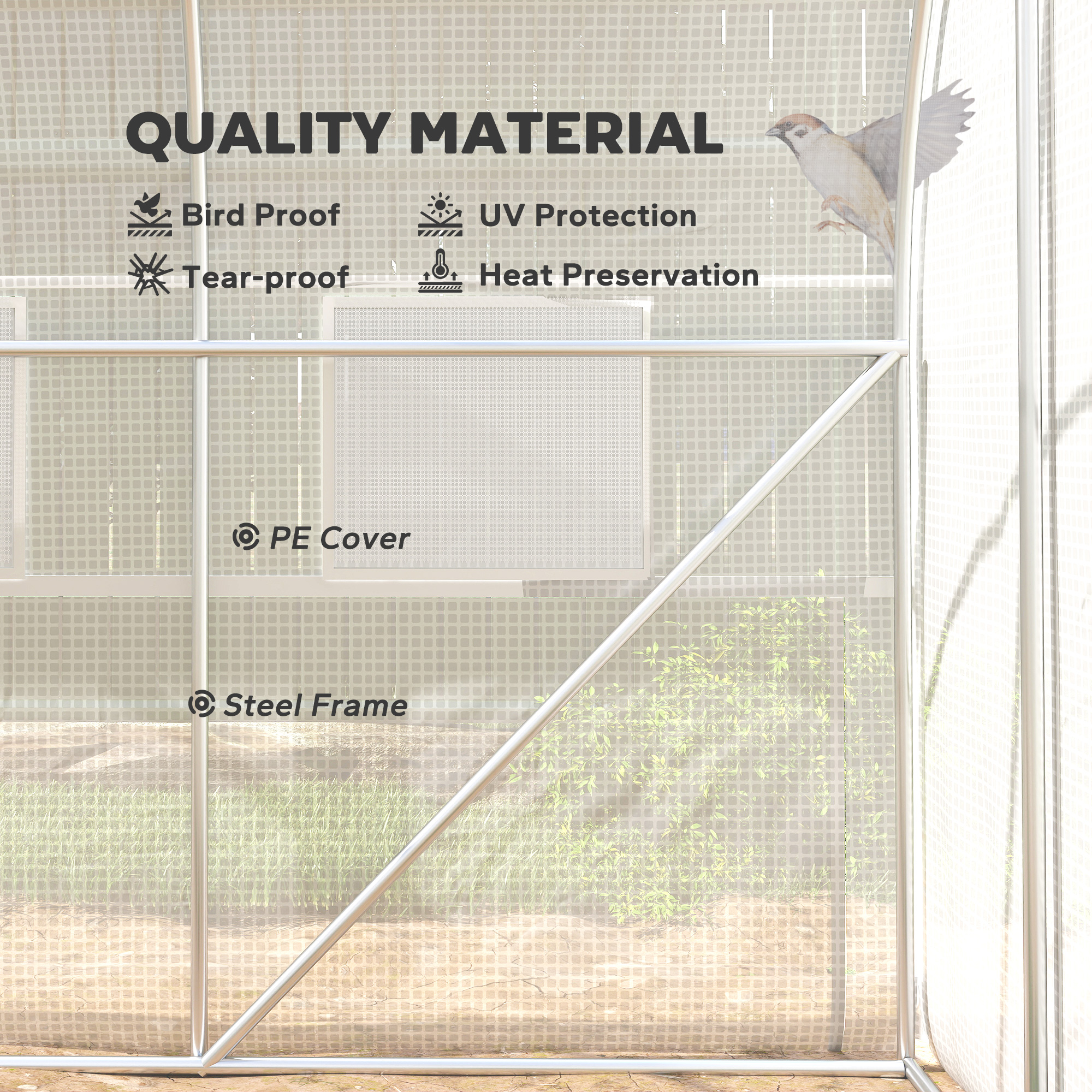 Outsunny 9.7' x 6.5' x 6.5' Walk-in Tunnel Greenhouse with