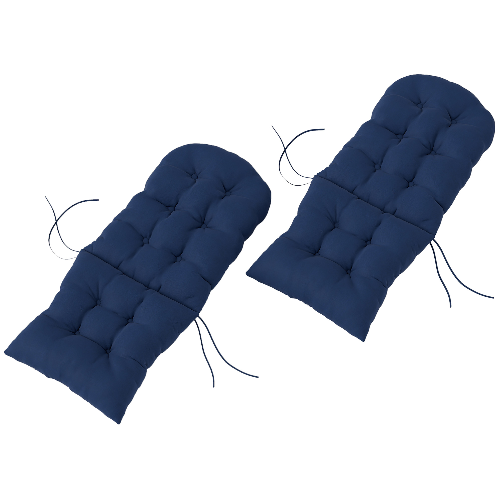 Outsunny Adirondack Chair Cushions Set of 2, Tufted High Back Patio Non-Slip Cushions for Adirondack Chairs, Navy Blue