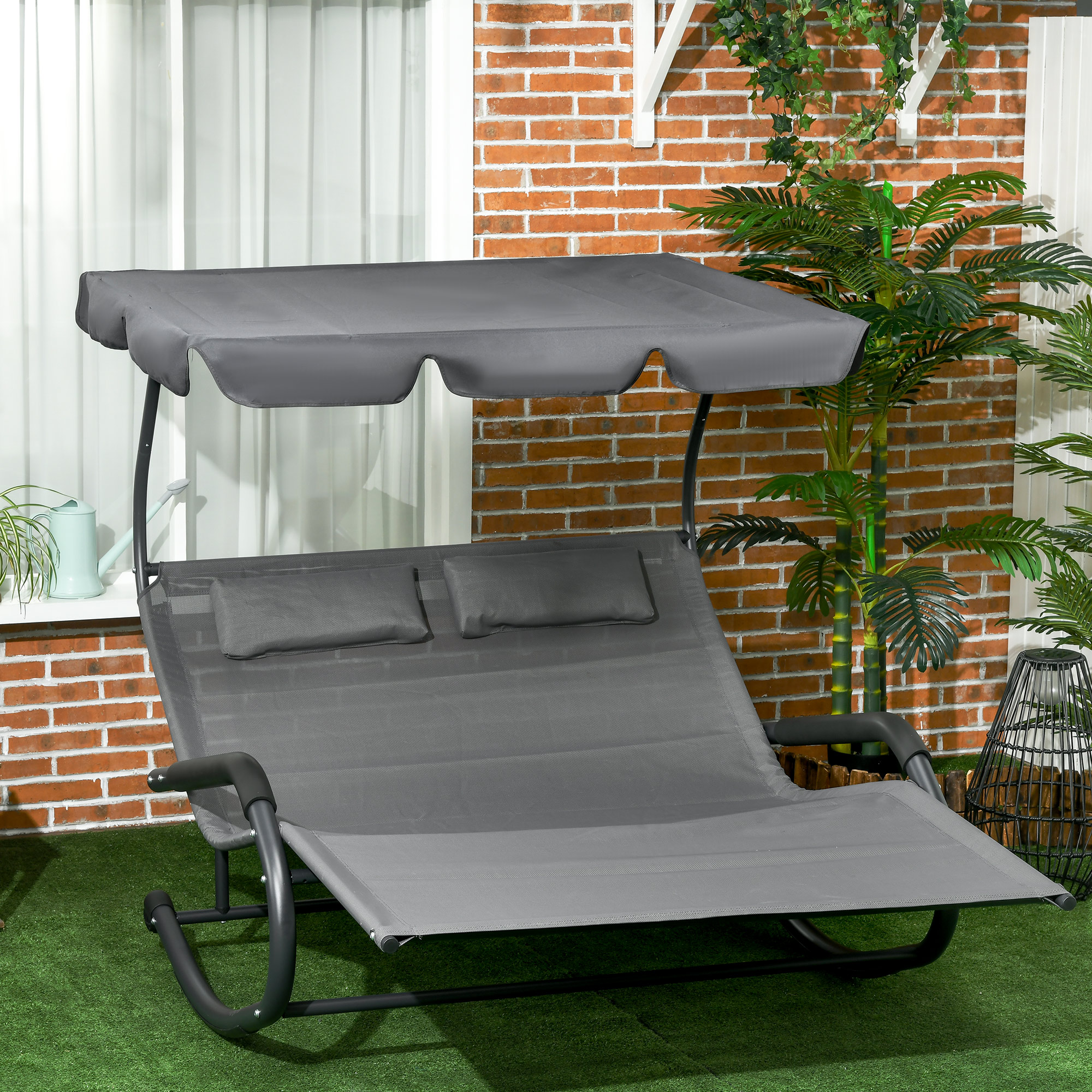 Outsunny Patio Outdoor Bed, Outdoor Chaise Sun Lounger for