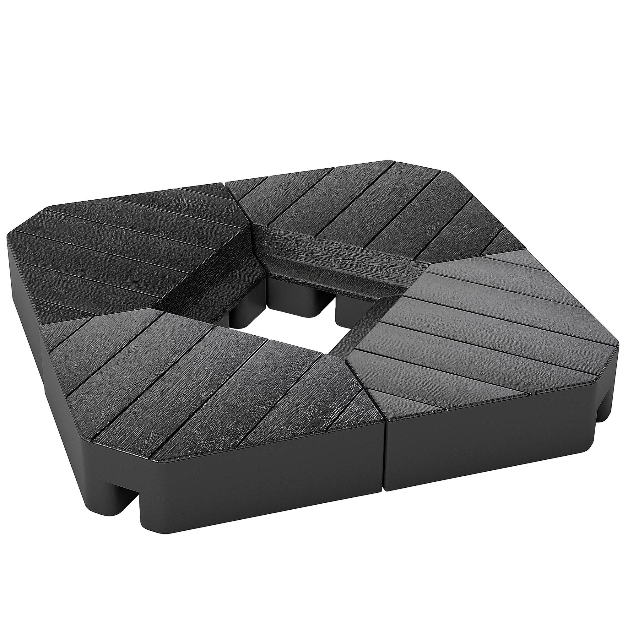 Outsunny Offset Umbrella Base Outdoor Umbrella Weights, 132 lb. Capacity Water or 176 lb. Capacity Sand, Black