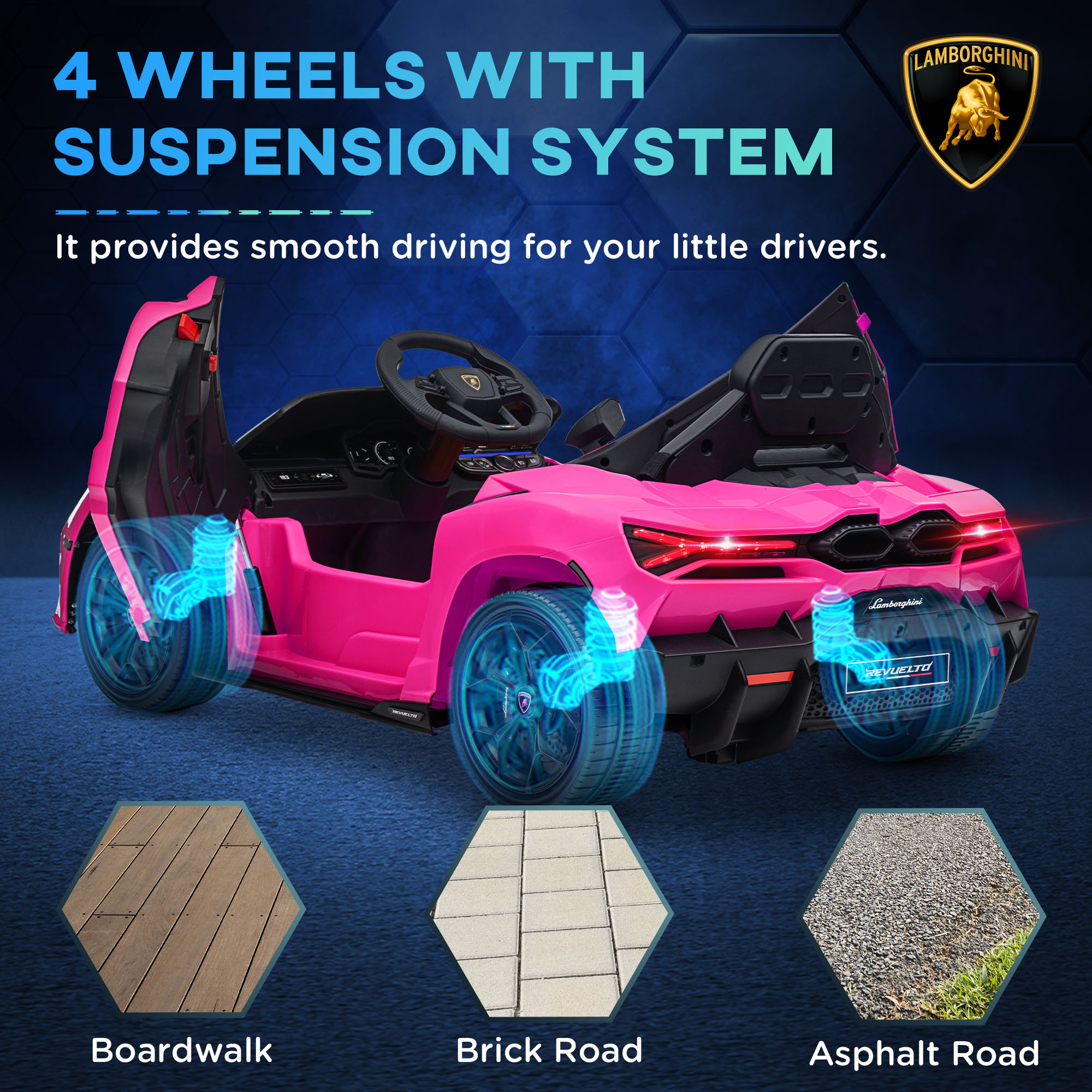 Qaba Lamborghini Revuelto Licensed 12V Kids Ride on Car Electric