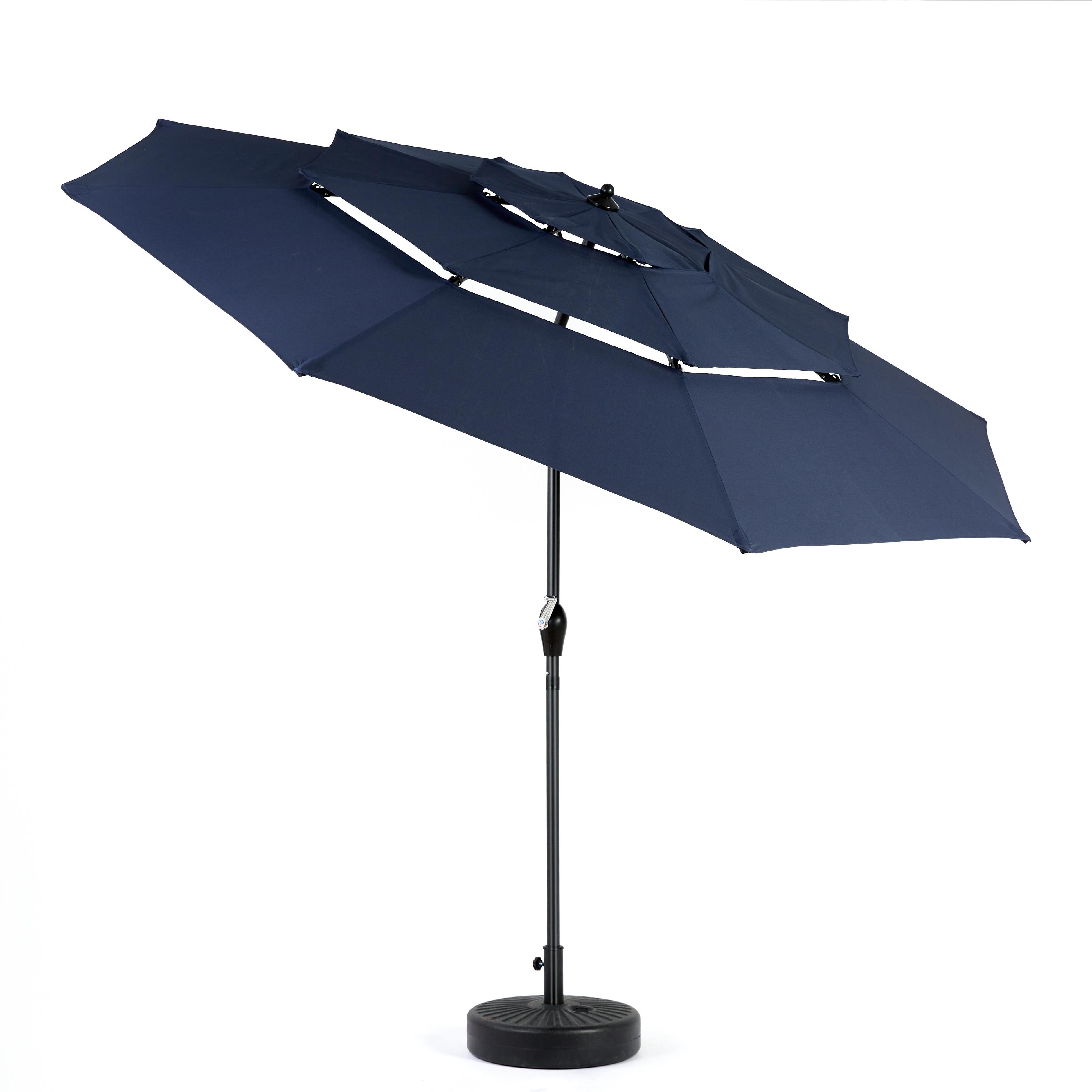 10ft tilt navy blue patio umbrella Best Choice Products Solar Polyester LED Lighted w/Tilt Adjustment and UV-Resistant Fabric Unleash the magic of ambient lighting with this innovative design that seamlessly combines style and sustainability ACEGOSES 10-ft Steel Navy Push-button