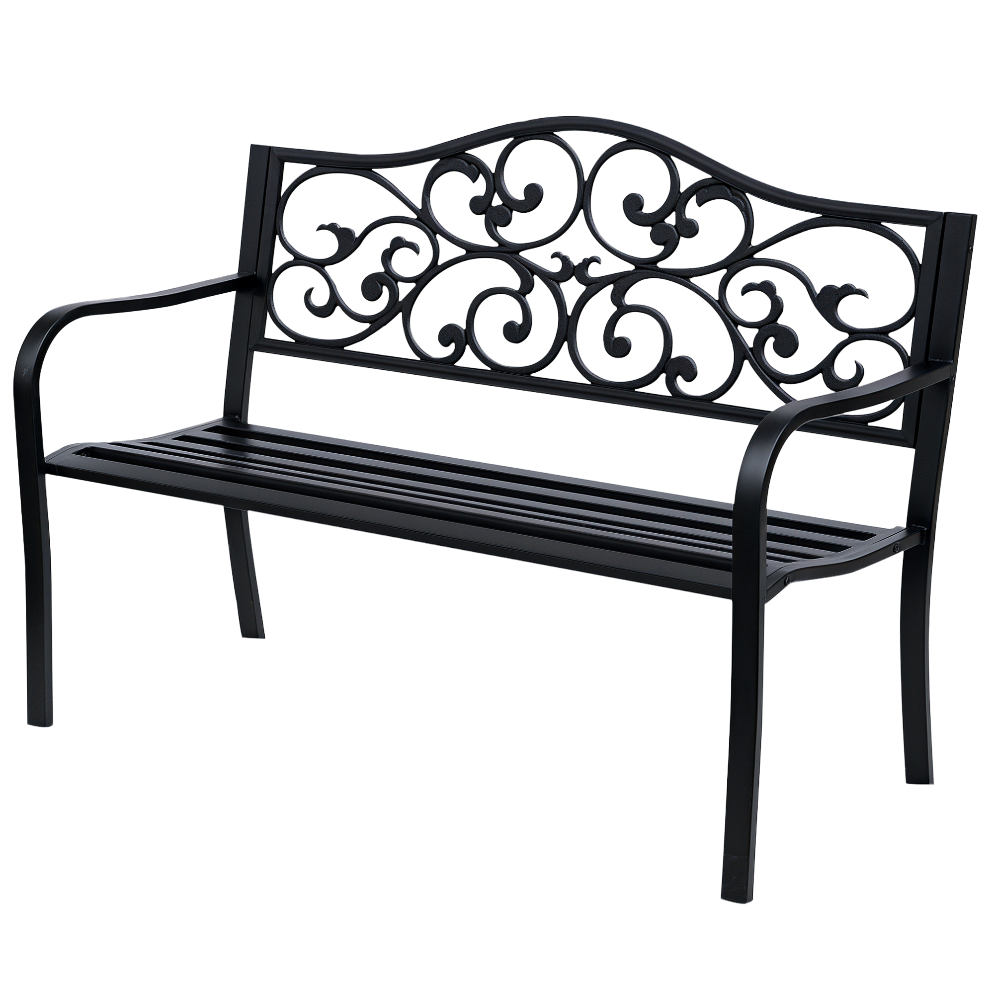 Outsunny Garden Bench Outdoor Loveseat with Vintage Floral