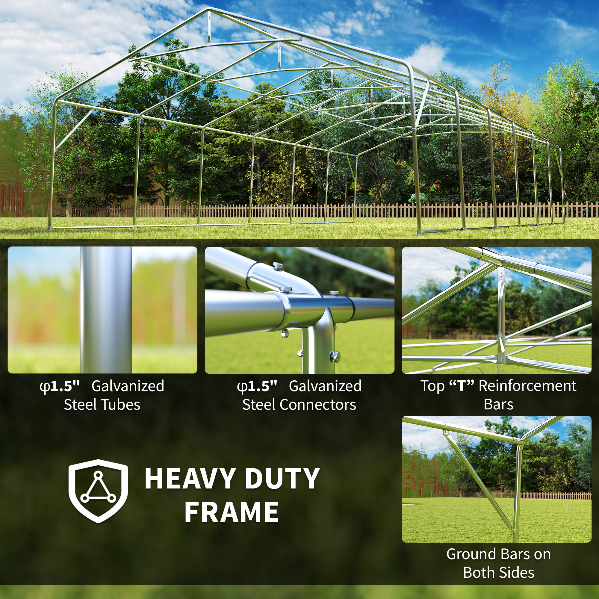 Outsunny 20' x 40' Heavy-duty Large Wedding Tent, Outdoor