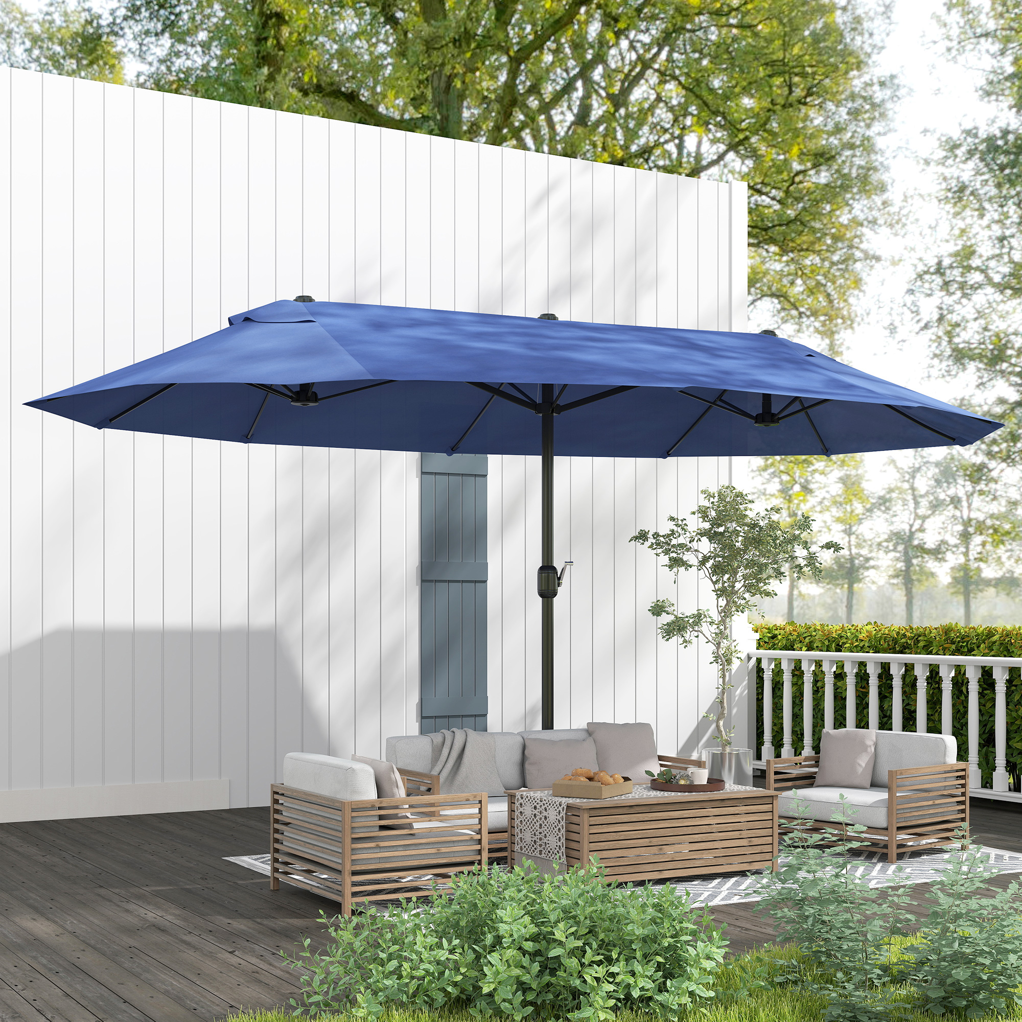 9-foot round solar aluminum patio umbrella in chino California 9' Outdoor Deck, Pool or Umbrella, Crank Lift, Auto Tilt, Bronze Pole, Royal Blue : Clothing, Shoes & Jewelry 6.5' x 10' Jaida Brown Dark Wood Frame:Brushed Aluminum which powers the lights