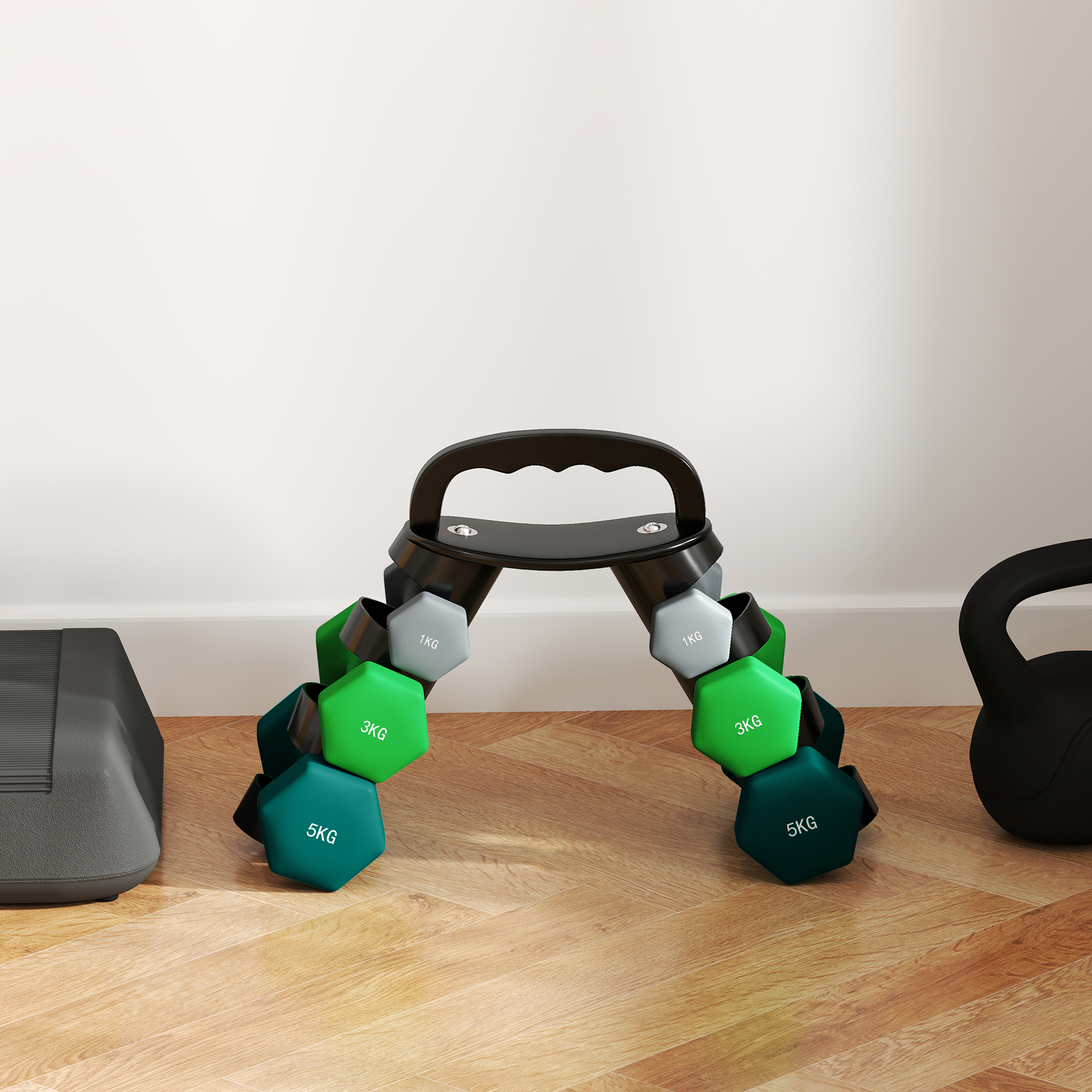 Soozier 40 LBS Hex Dumbbell Set with Vertical Rack